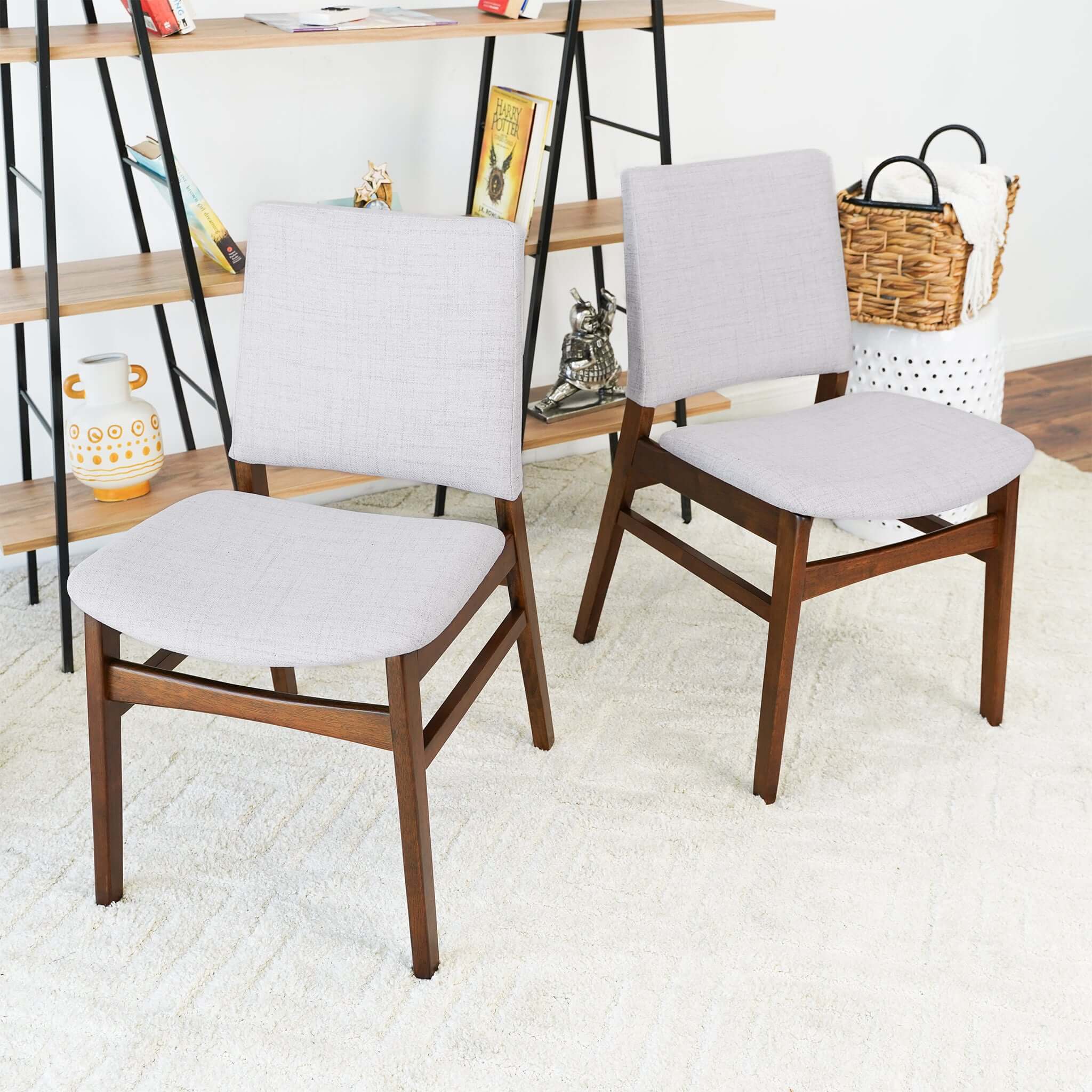 Paglia Light Grey Fabric Dining Chair (Set of 2)