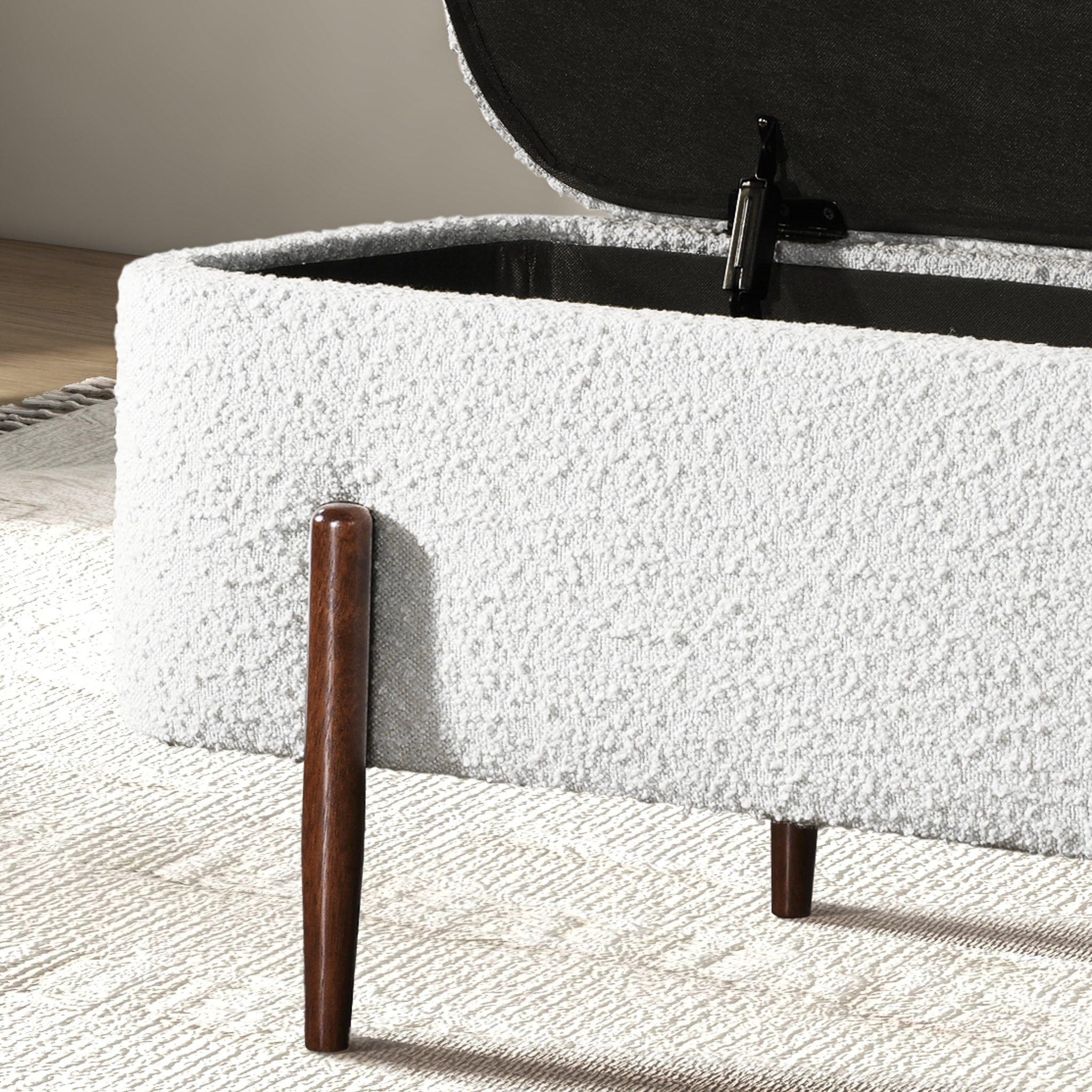 Petra Boucle Storage Bench - New York Modern Furniture