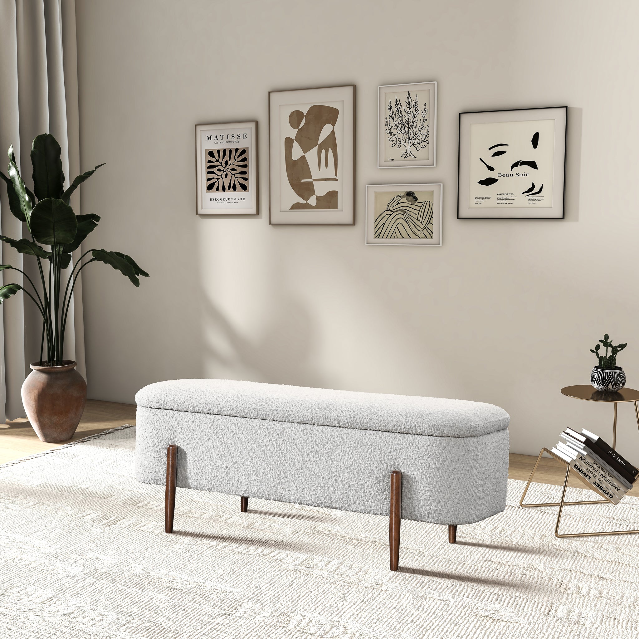 Petra Boucle Storage Bench - New York Modern Furniture