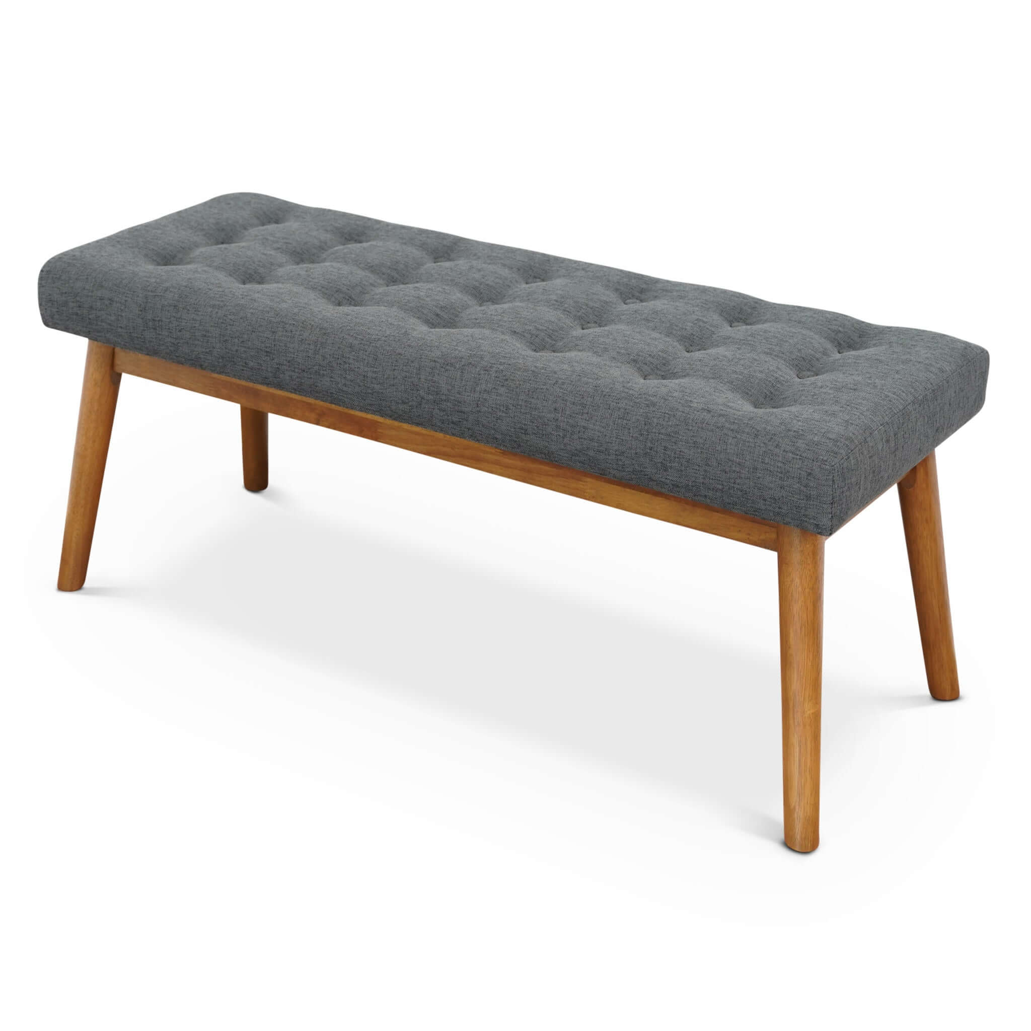 Reid Modern Button-Tufted Fabric Upholstered Bench - New York Modern Furniture