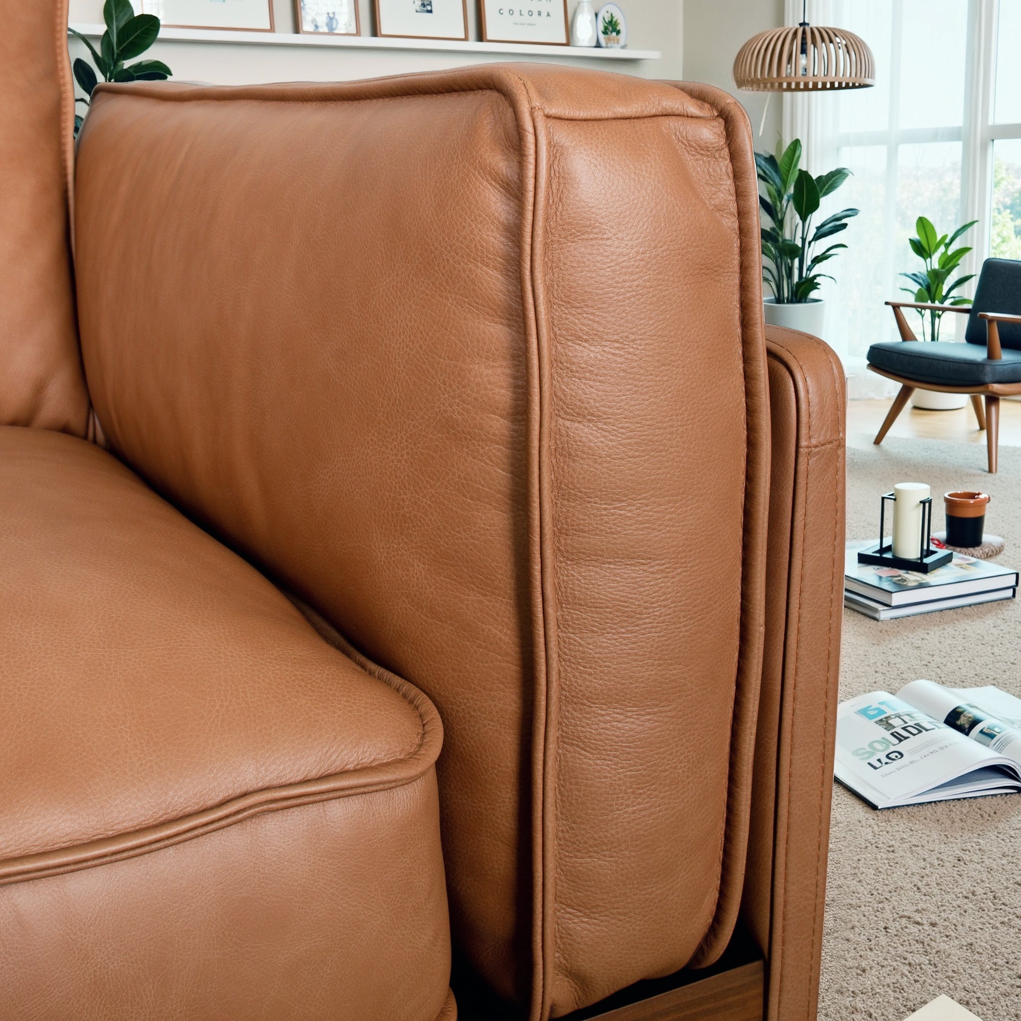 Visalia Modern Leather Sofa with Sustainable Materials - New York Modern Furniture