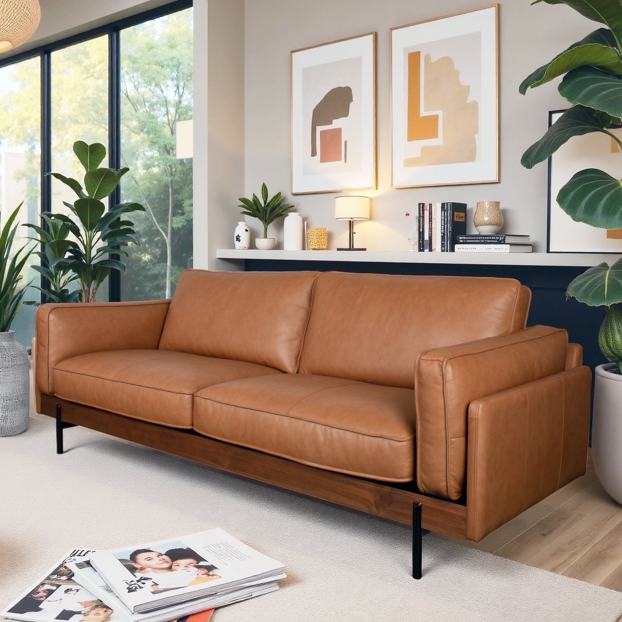Visalia Modern Leather Sofa with Sustainable Materials - New York Modern Furniture