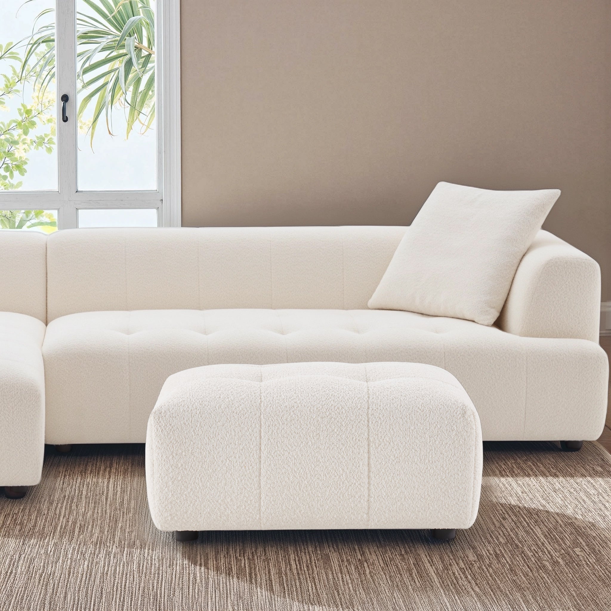 Warner Boucle Ottoman - New York Modern Furniture