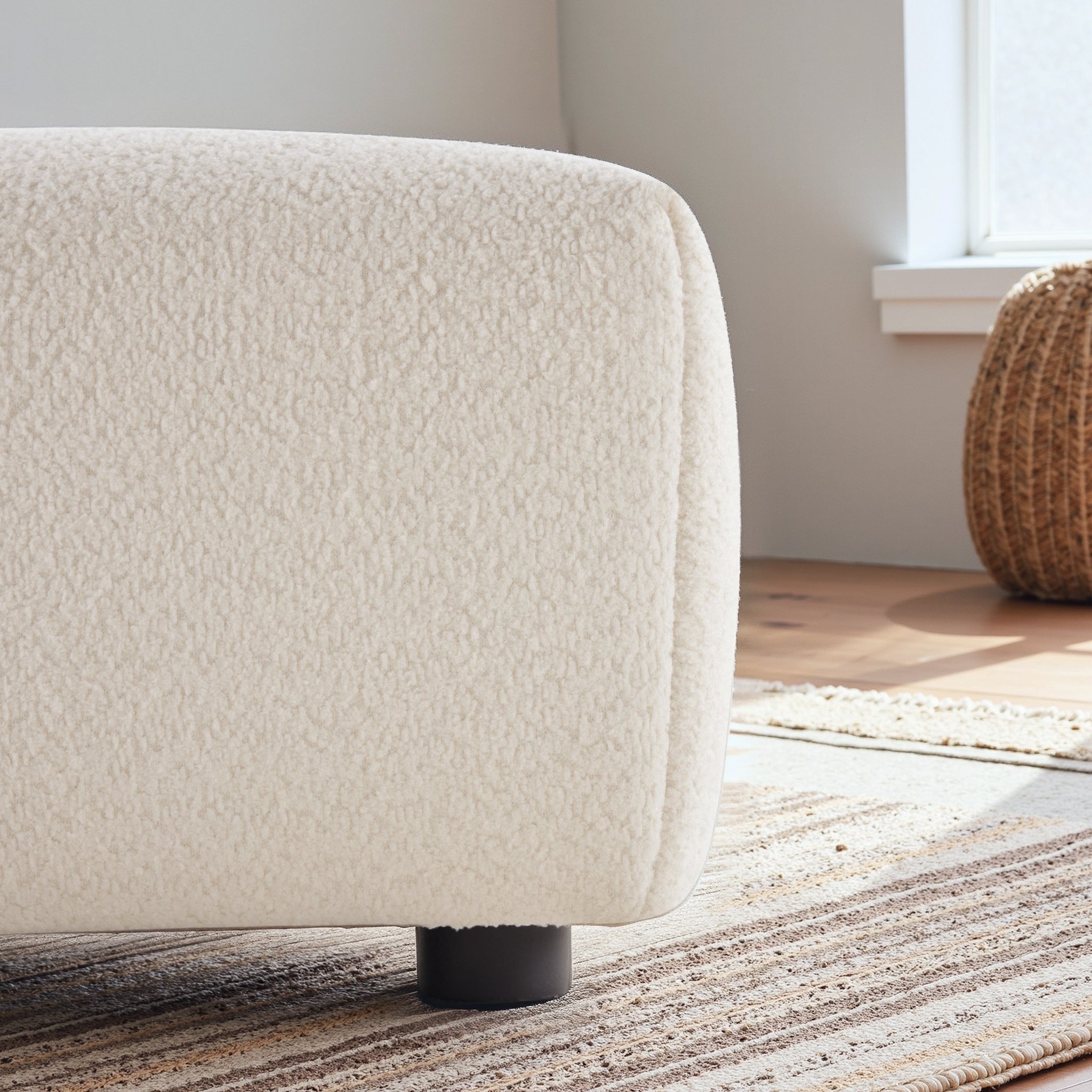 Warner Boucle Ottoman - New York Modern Furniture