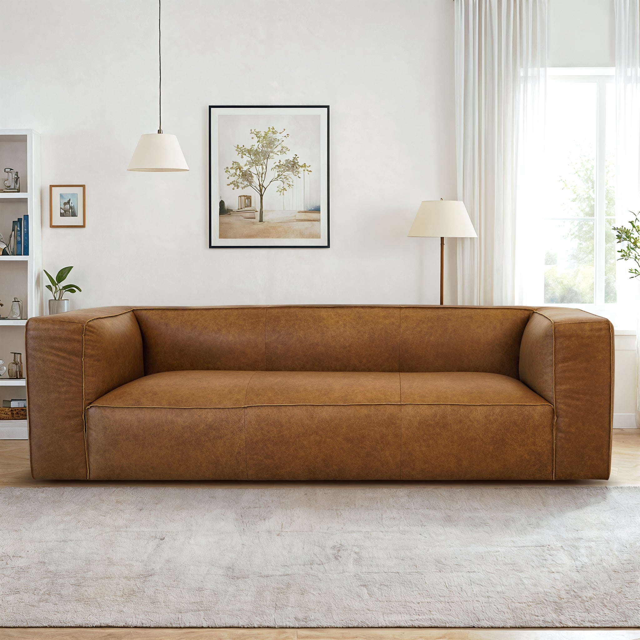 Warren Modern Luxury Genuine Leather Couch - New York Modern Furniture