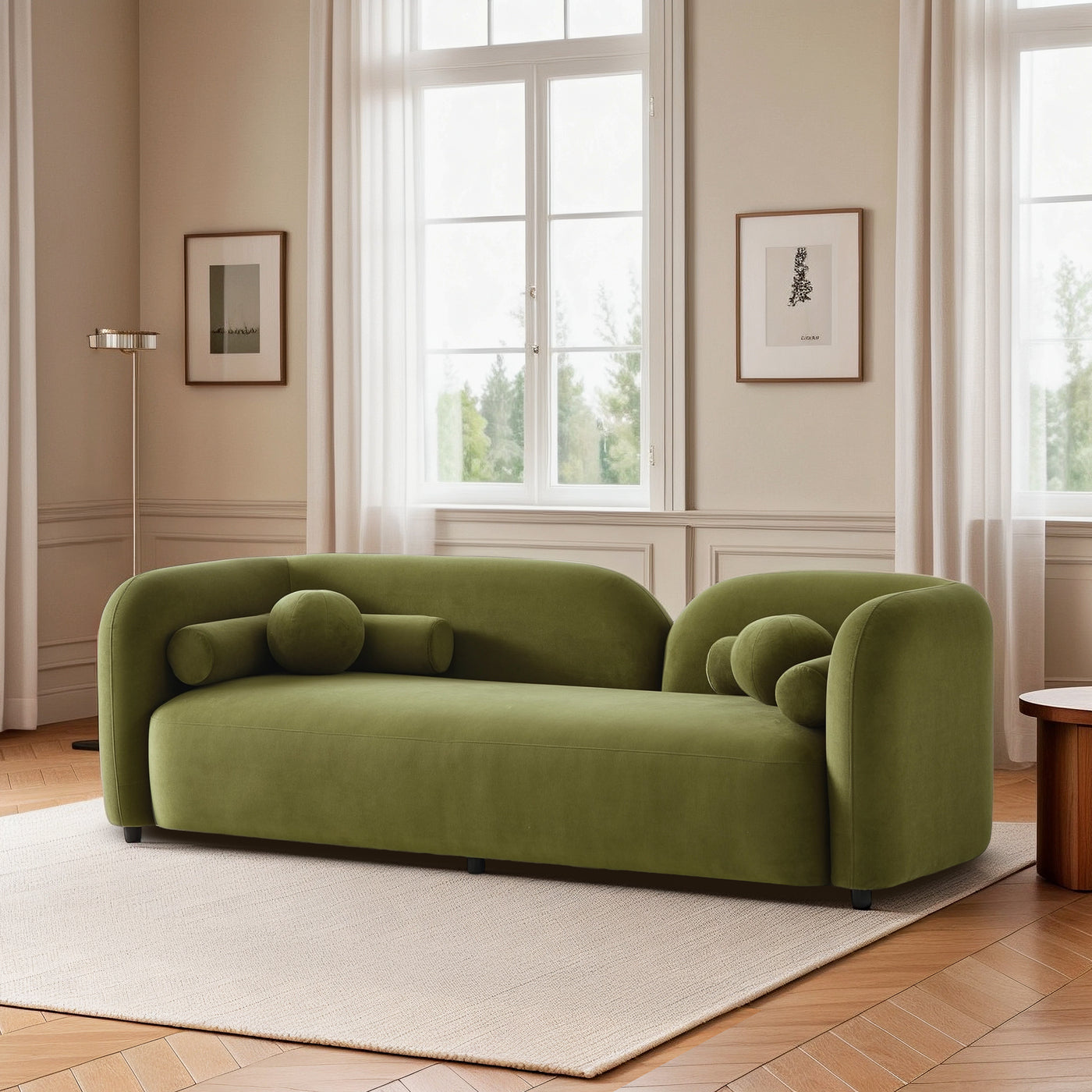 Bacio 3-Seater Modern Velvet Sofa - New York Modern Furniture