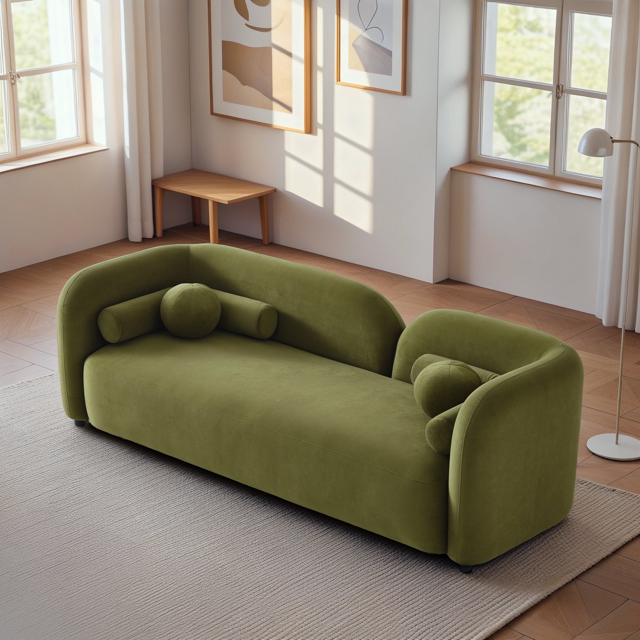 Bacio 3-Seater Modern Velvet Sofa - New York Modern Furniture