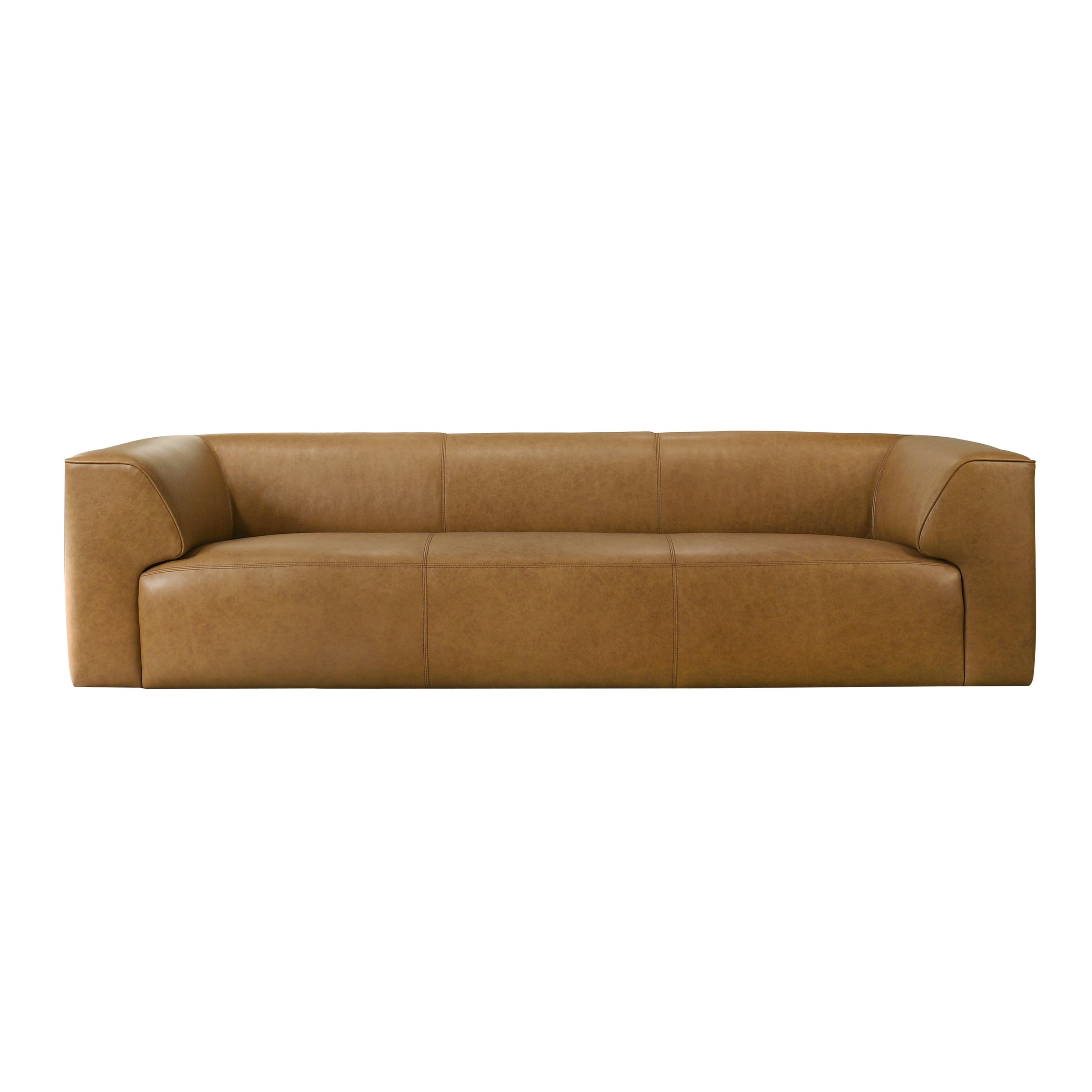 Orlando Premium Top-grain Buffalo Leather Sofa with Padded Armrests & Easy Care Surface | New York Modern Furniture