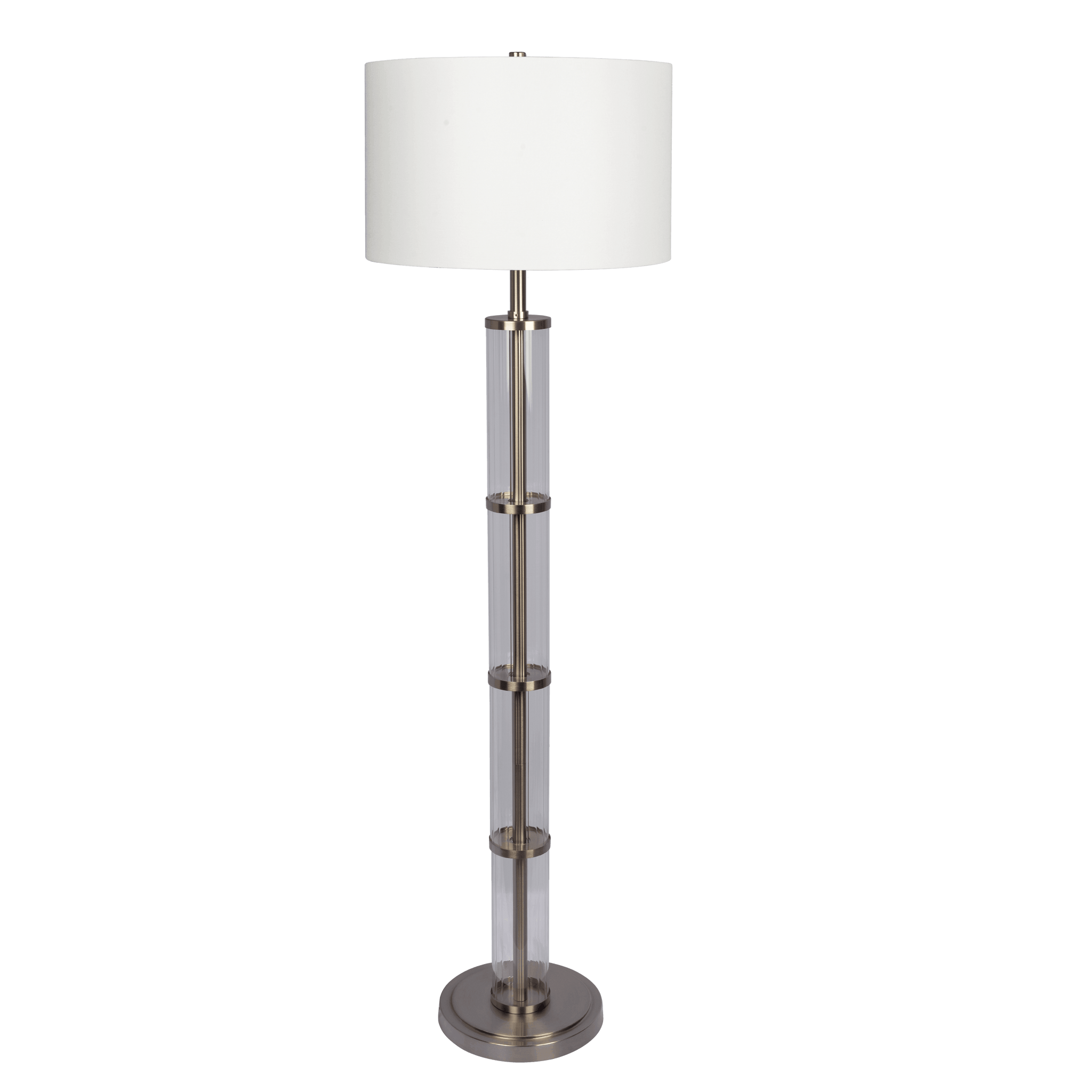 Luminous Brushed Nickel Floor Lamp with 3-Way Rotary Switch, image size:2048x2048