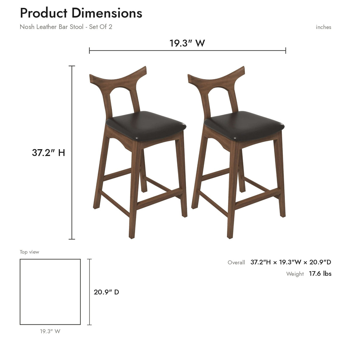 Product dimensions diagram