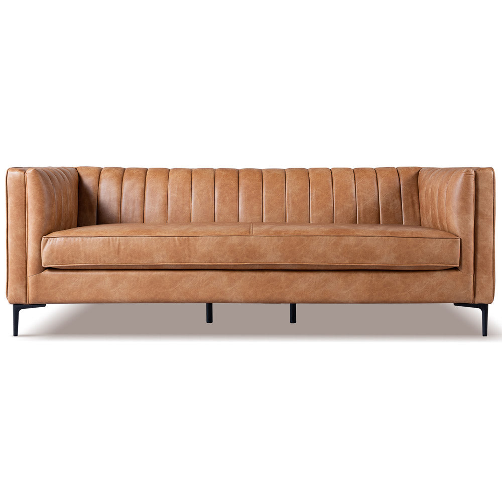 Marconi Cognac Vegan Leather Sofa