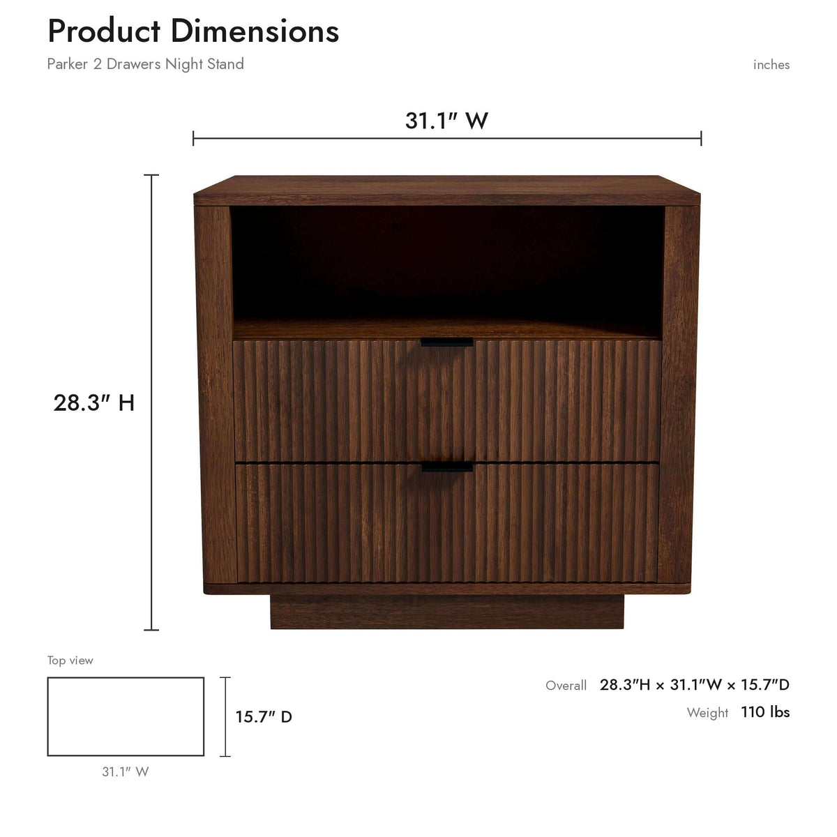 Product dimensions diagram