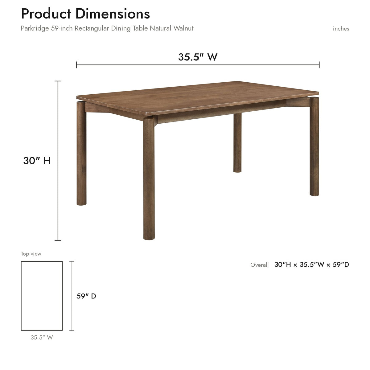 Product dimensions diagram