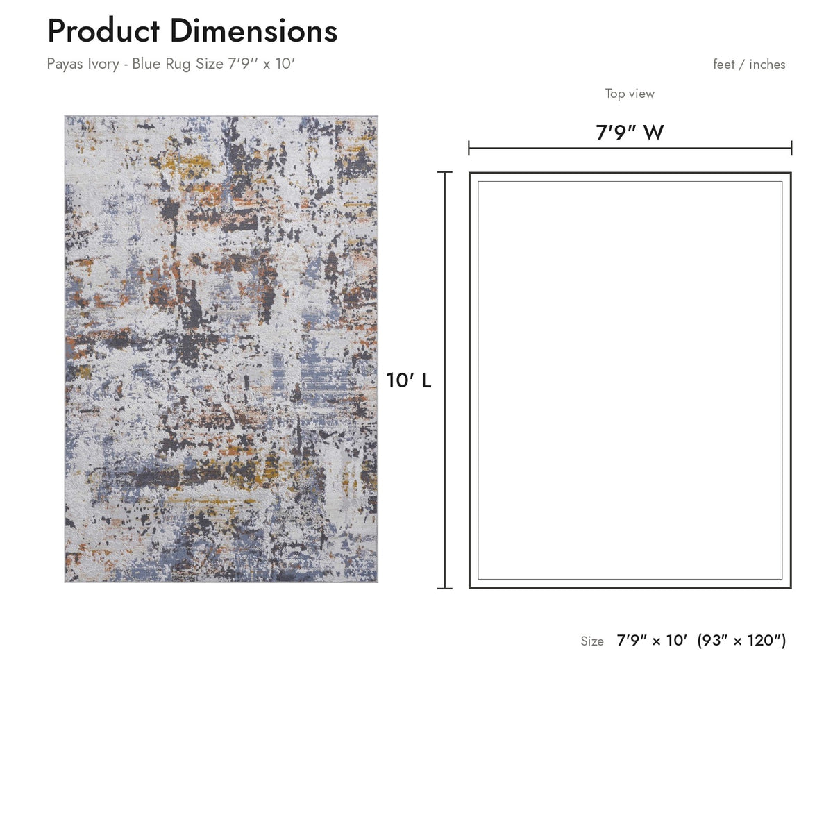 Product dimensions diagram