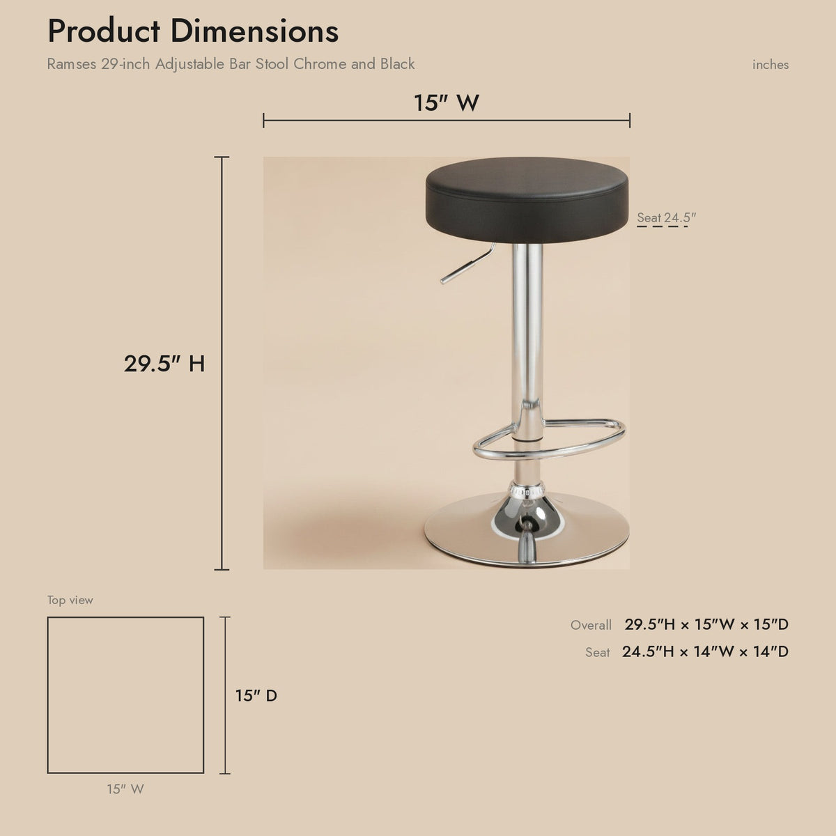 Product dimensions diagram