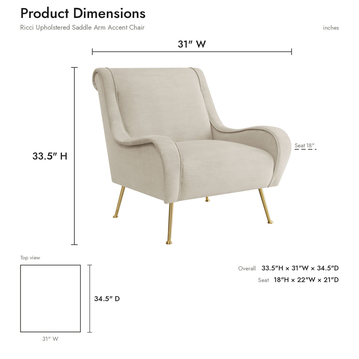 Product dimensions diagram