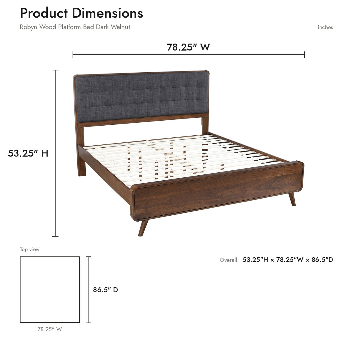 Product dimensions diagram