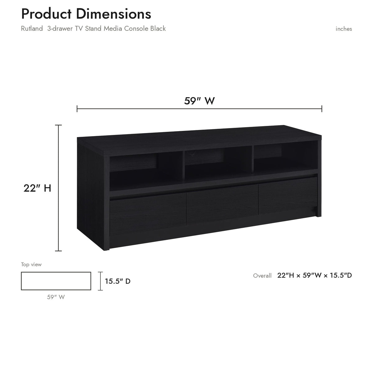 Product dimensions diagram