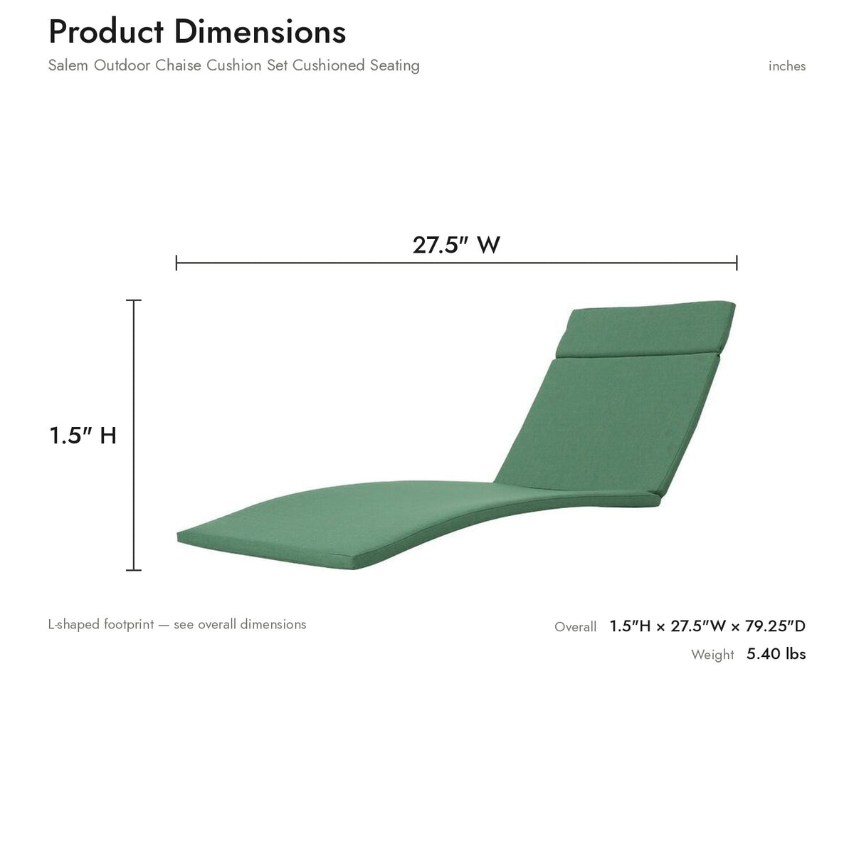 Product dimensions diagram