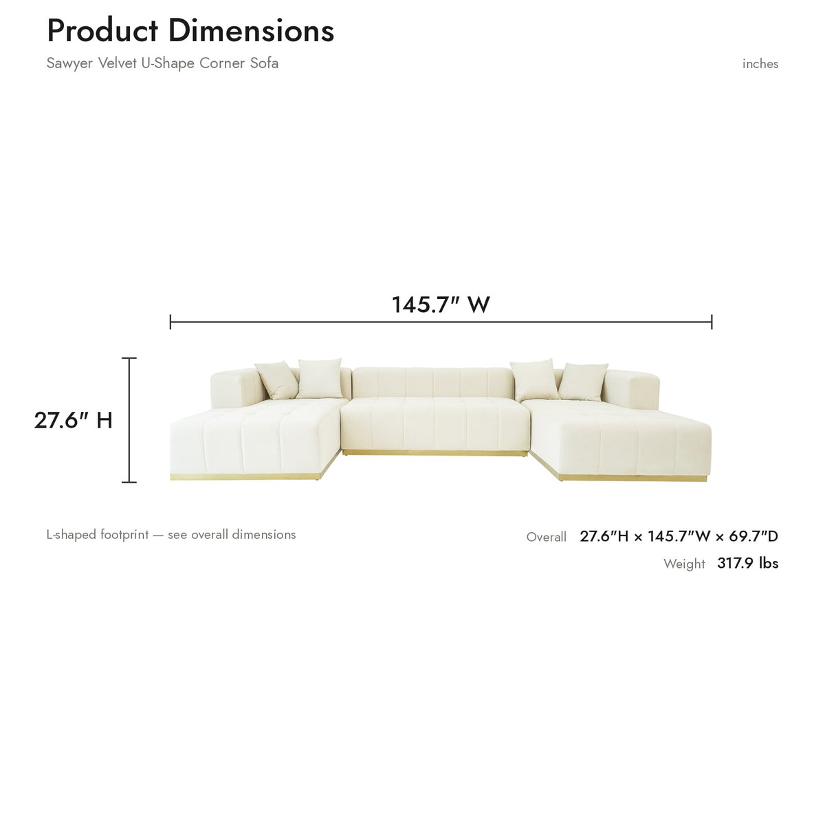 Product dimensions diagram