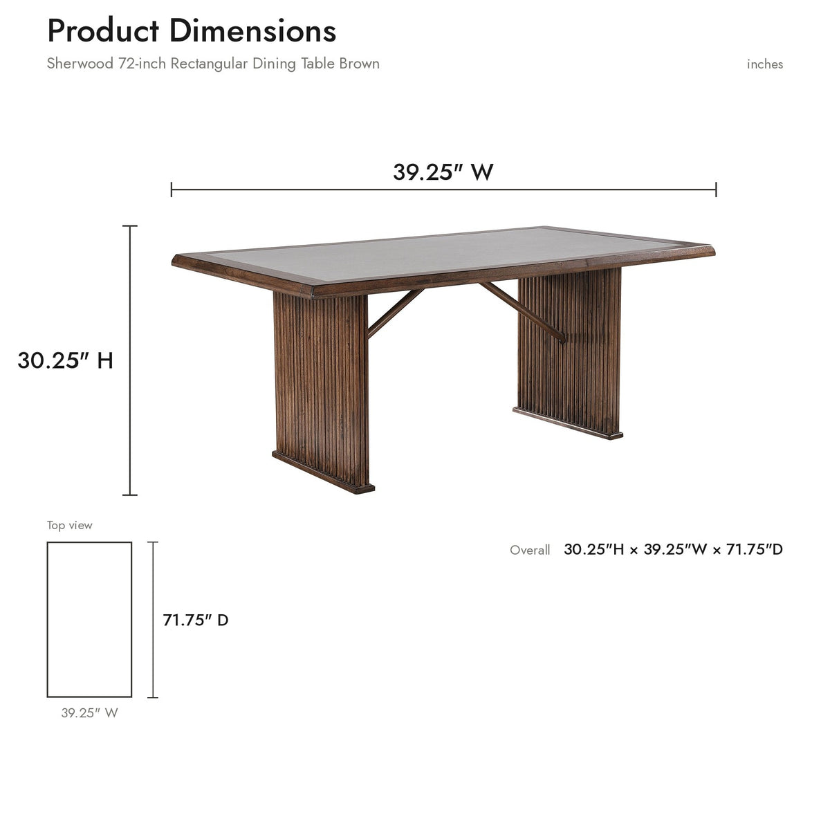 Product dimensions diagram