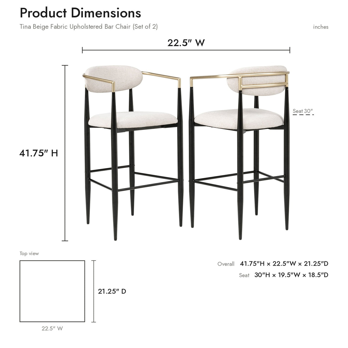 Product dimensions diagram