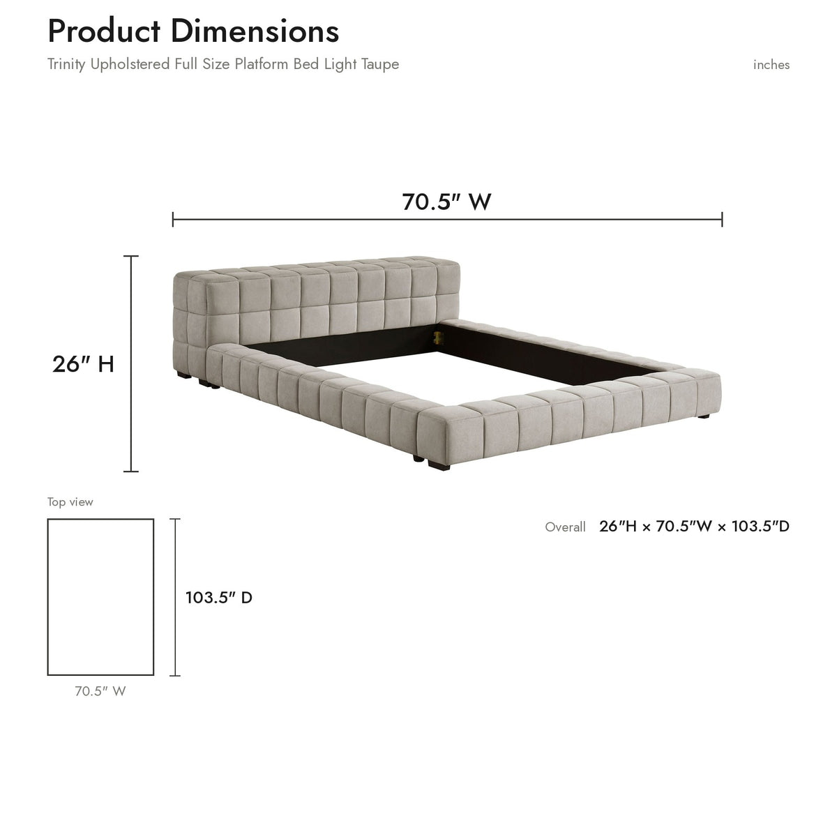 Product dimensions diagram