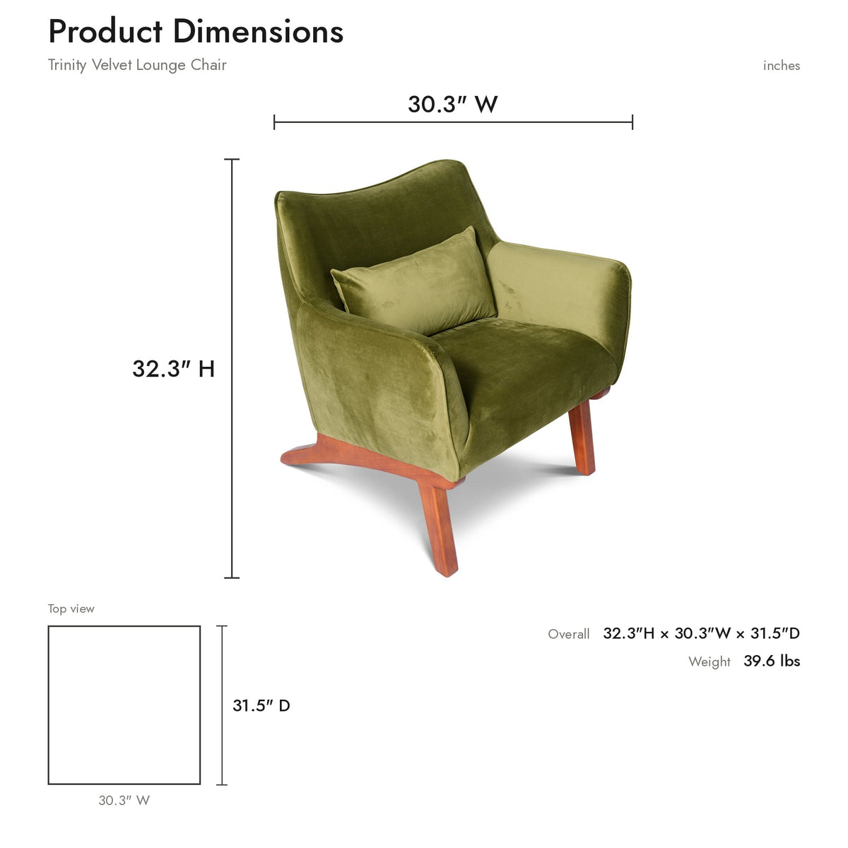 Product dimensions diagram