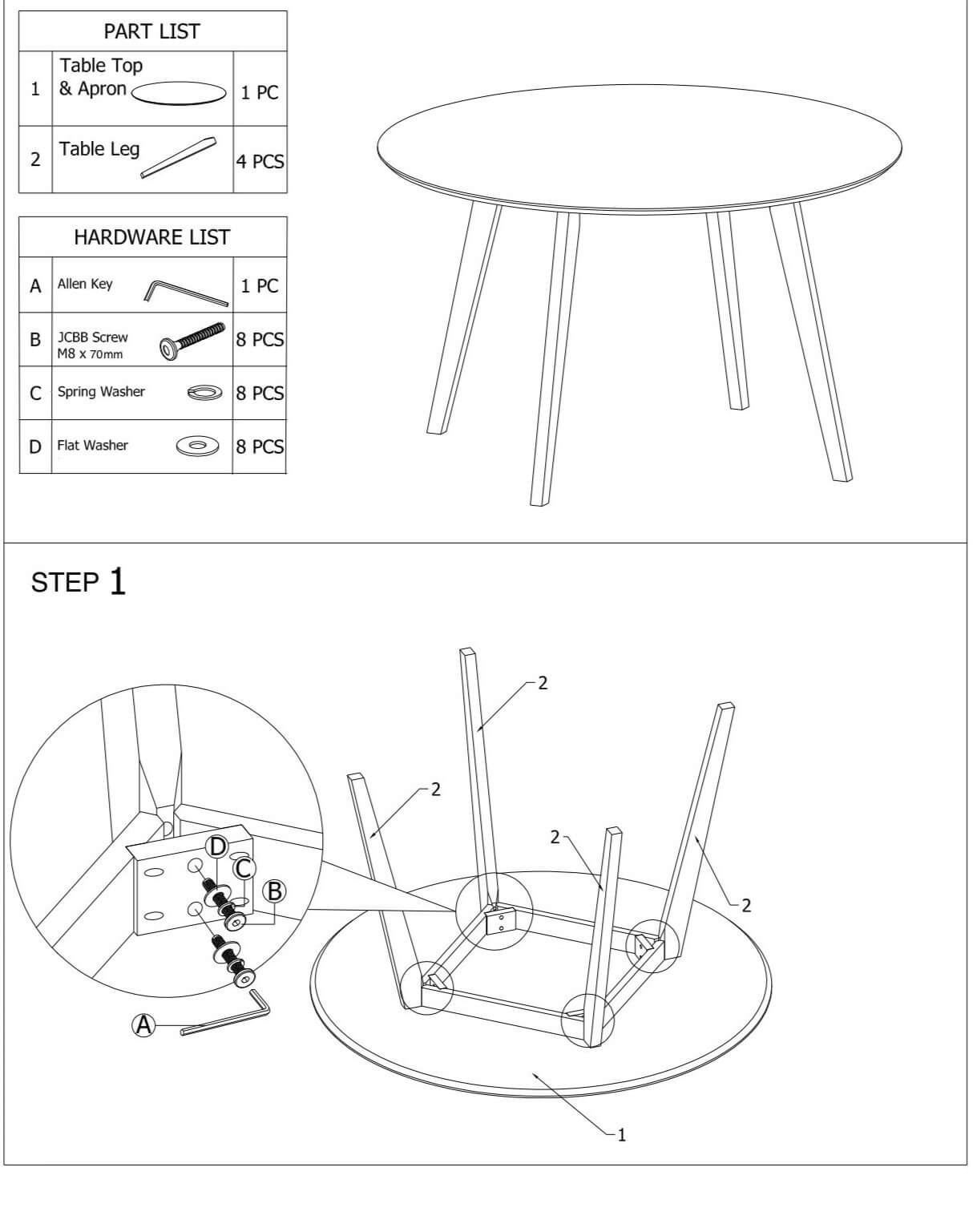 Aliana Dining Table (White)
