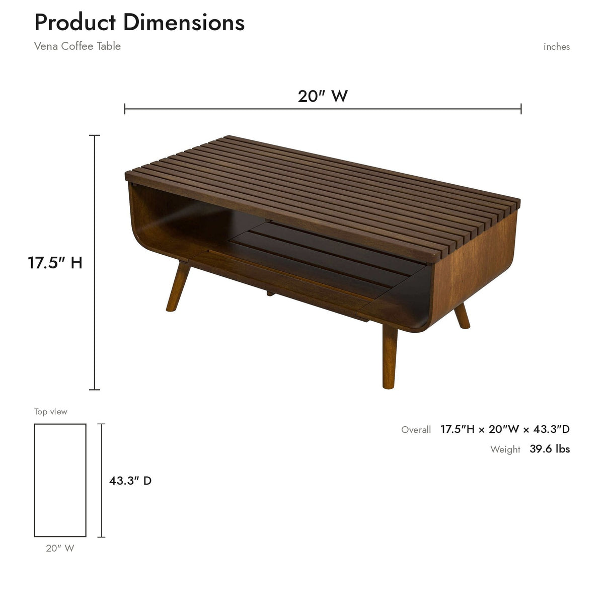 Product dimensions diagram