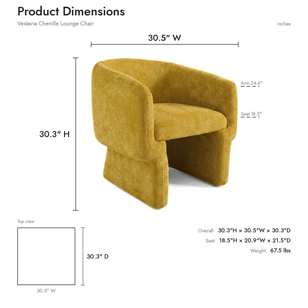 Product dimensions diagram