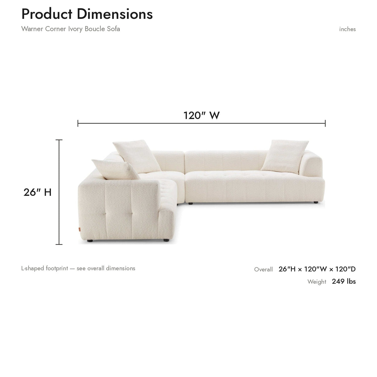Product dimensions diagram