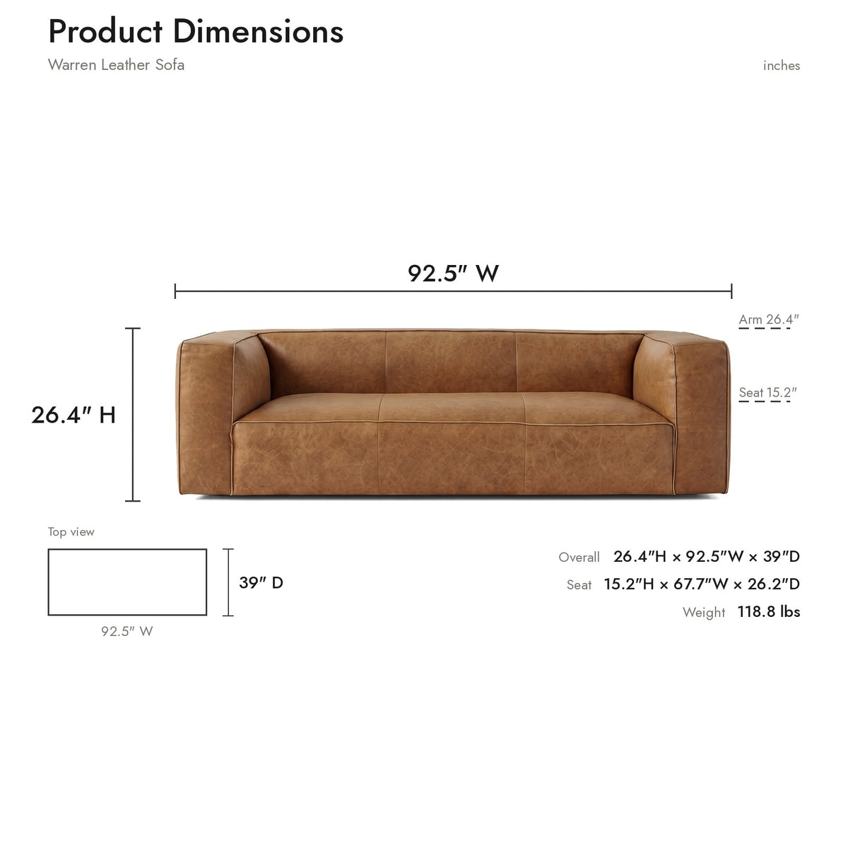 Product dimensions diagram