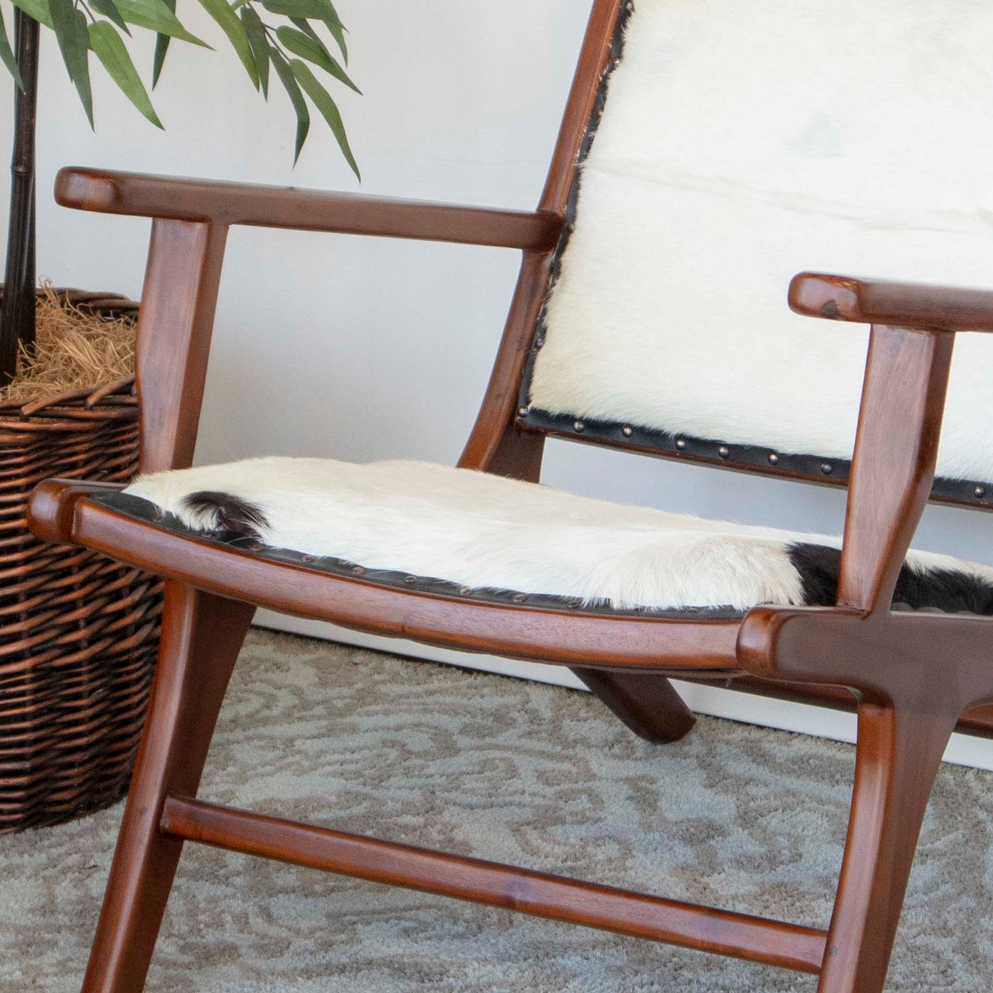 Makasar Black and White Hide Lounge Chair