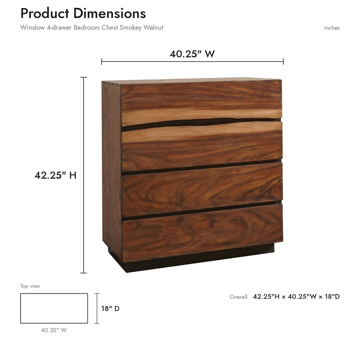 Product dimensions diagram