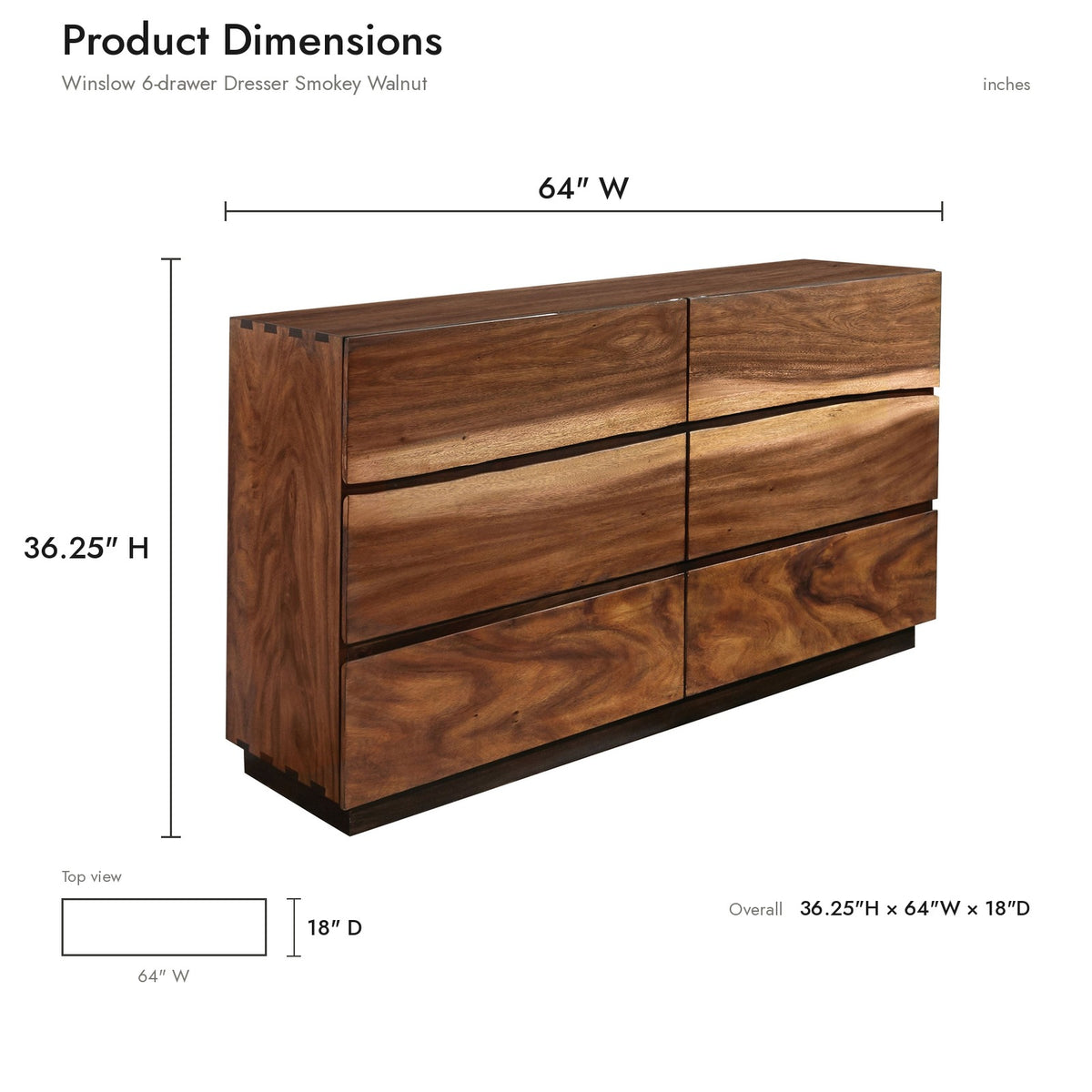 Product dimensions diagram