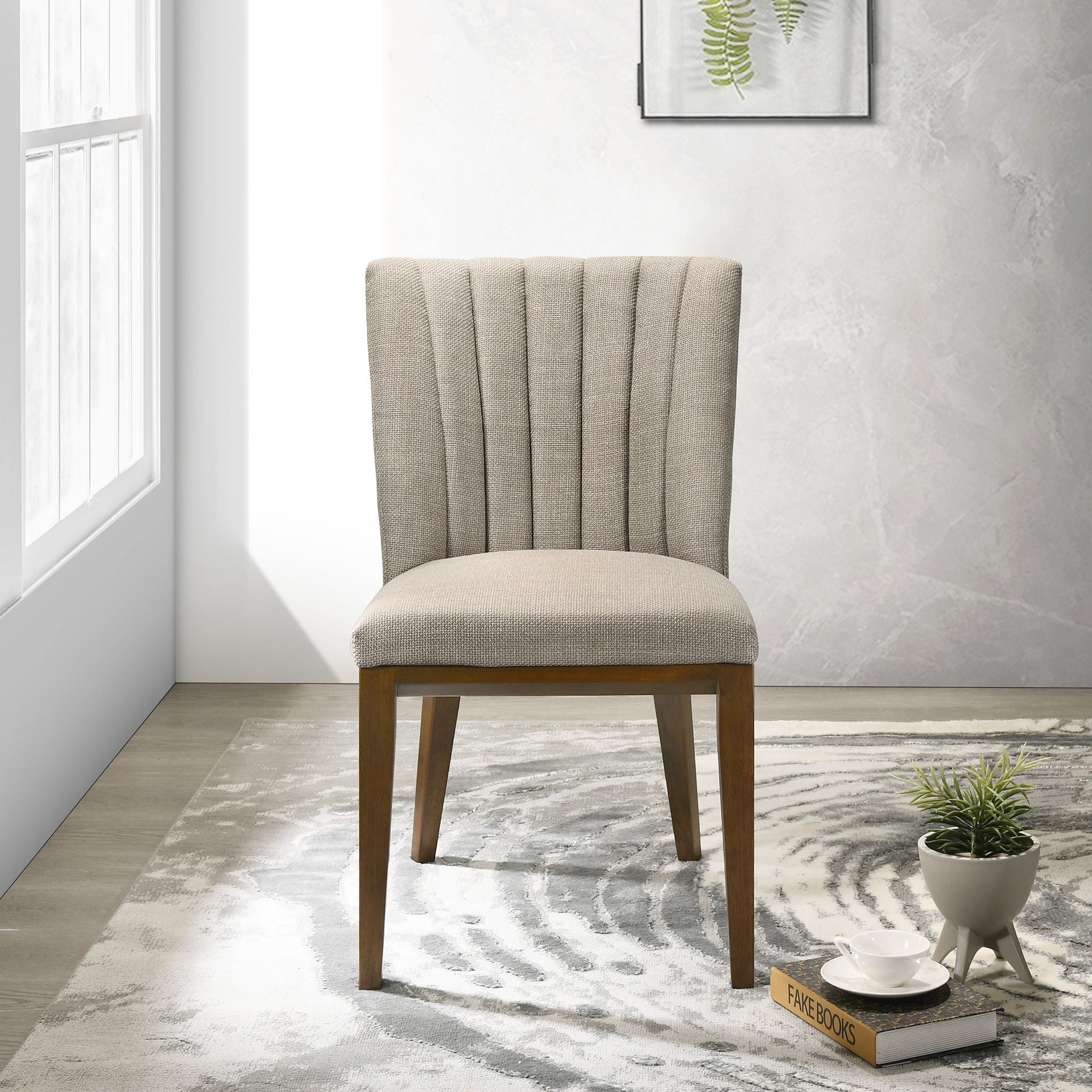 Elm Cream Fabric Dining Chair - Set of 2