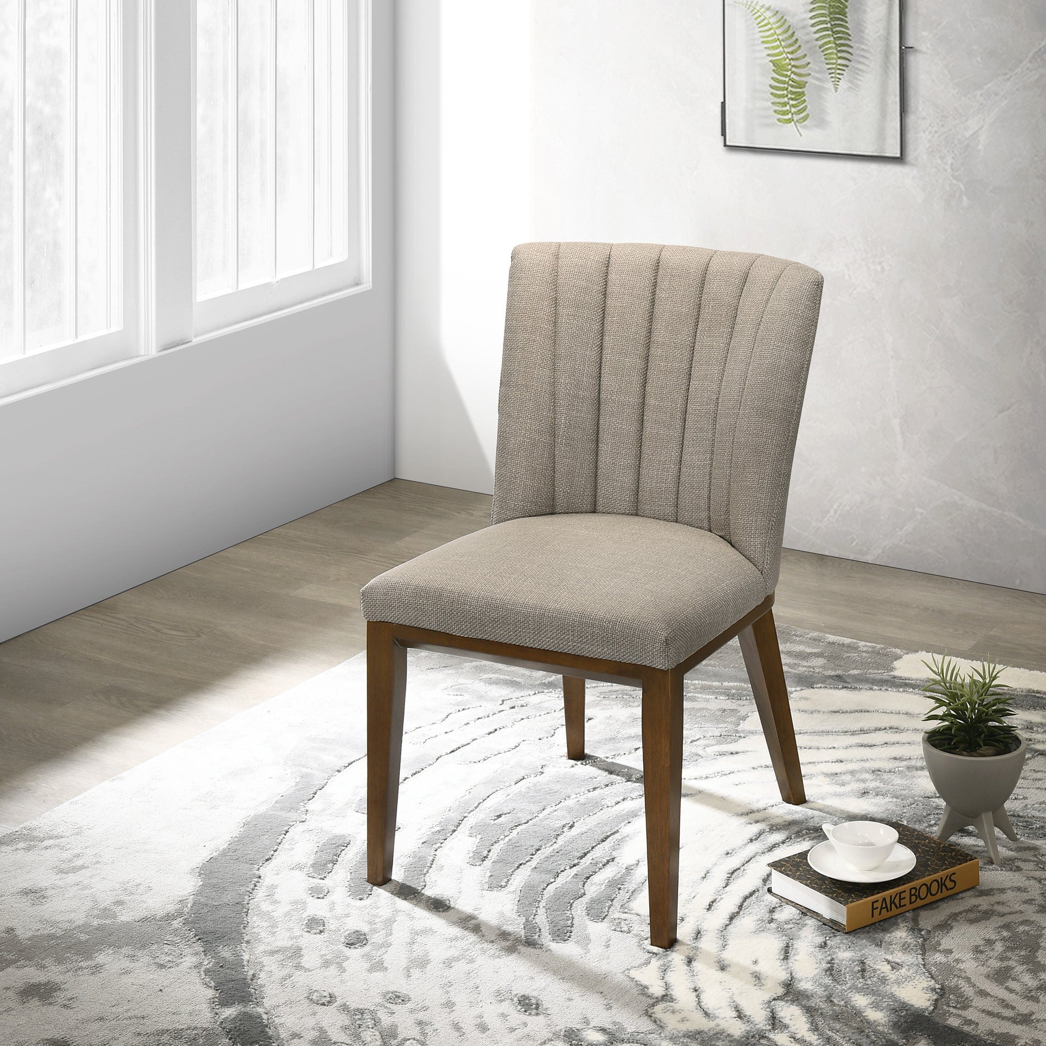 Elm Cream Fabric Dining Chair - Set of 2