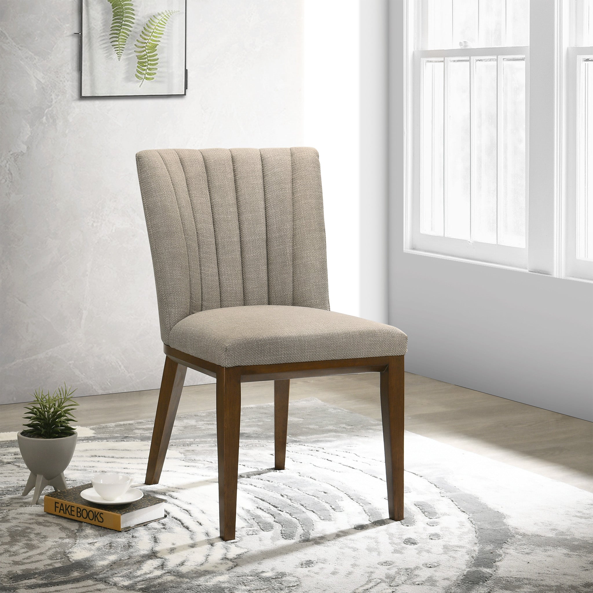Elm Cream Fabric Dining Chair - Set of 2