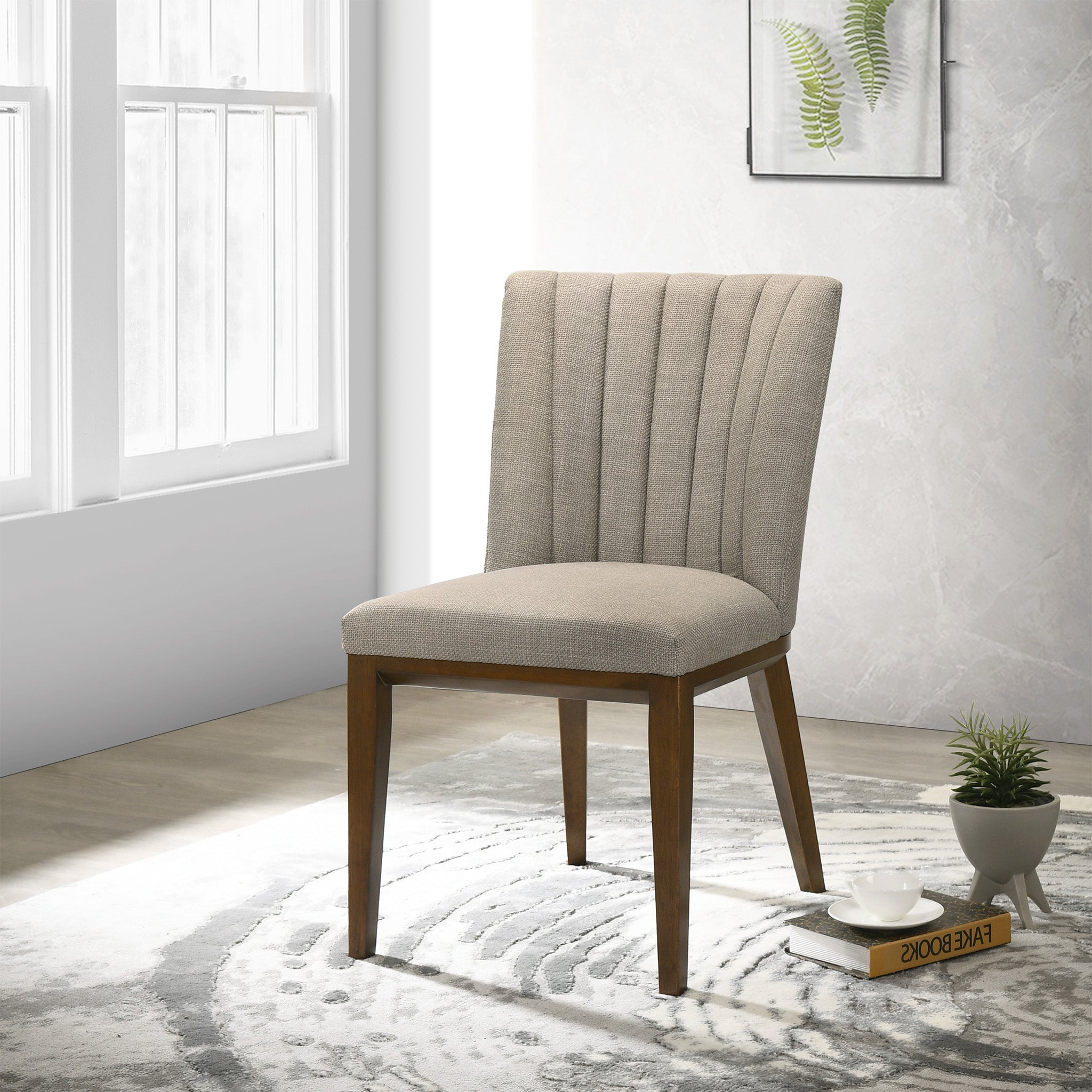 Elm Cream Fabric Dining Chair - Set of 2