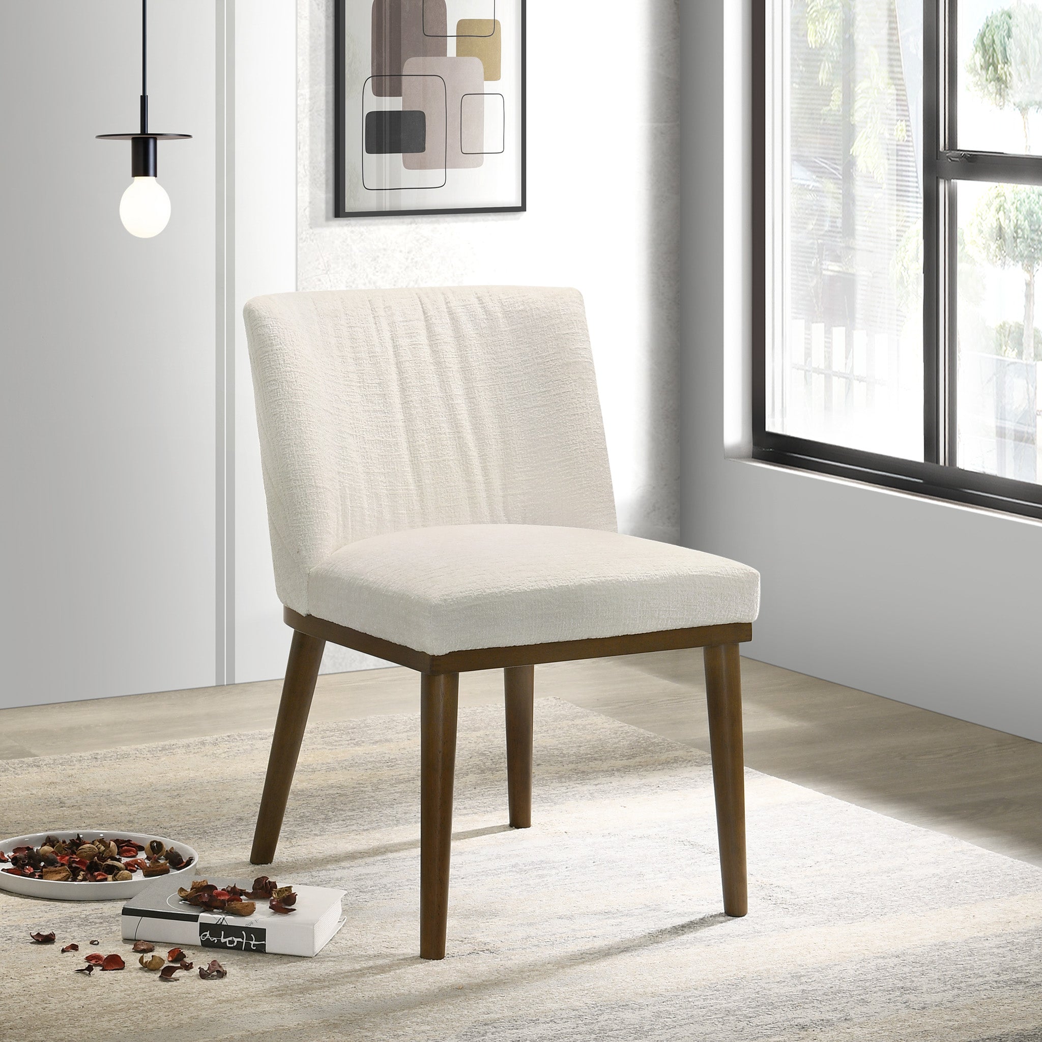Dalby White Fabric Dining Chair Set of 2