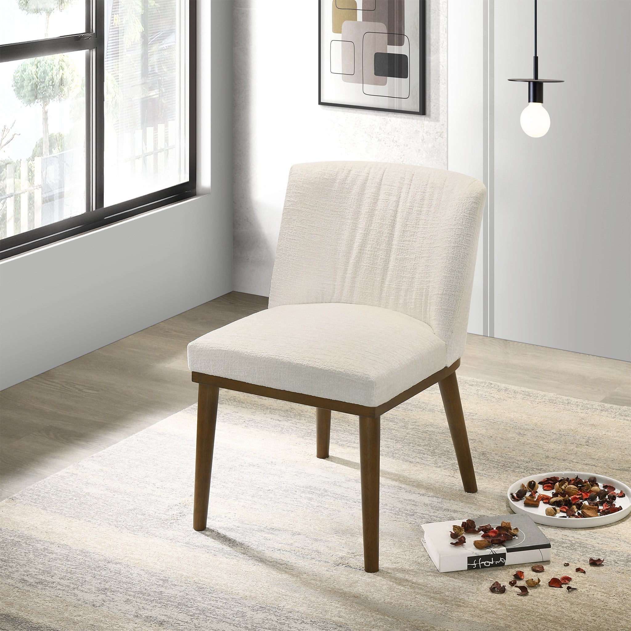 Dalby White Fabric Dining Chair Set of 2