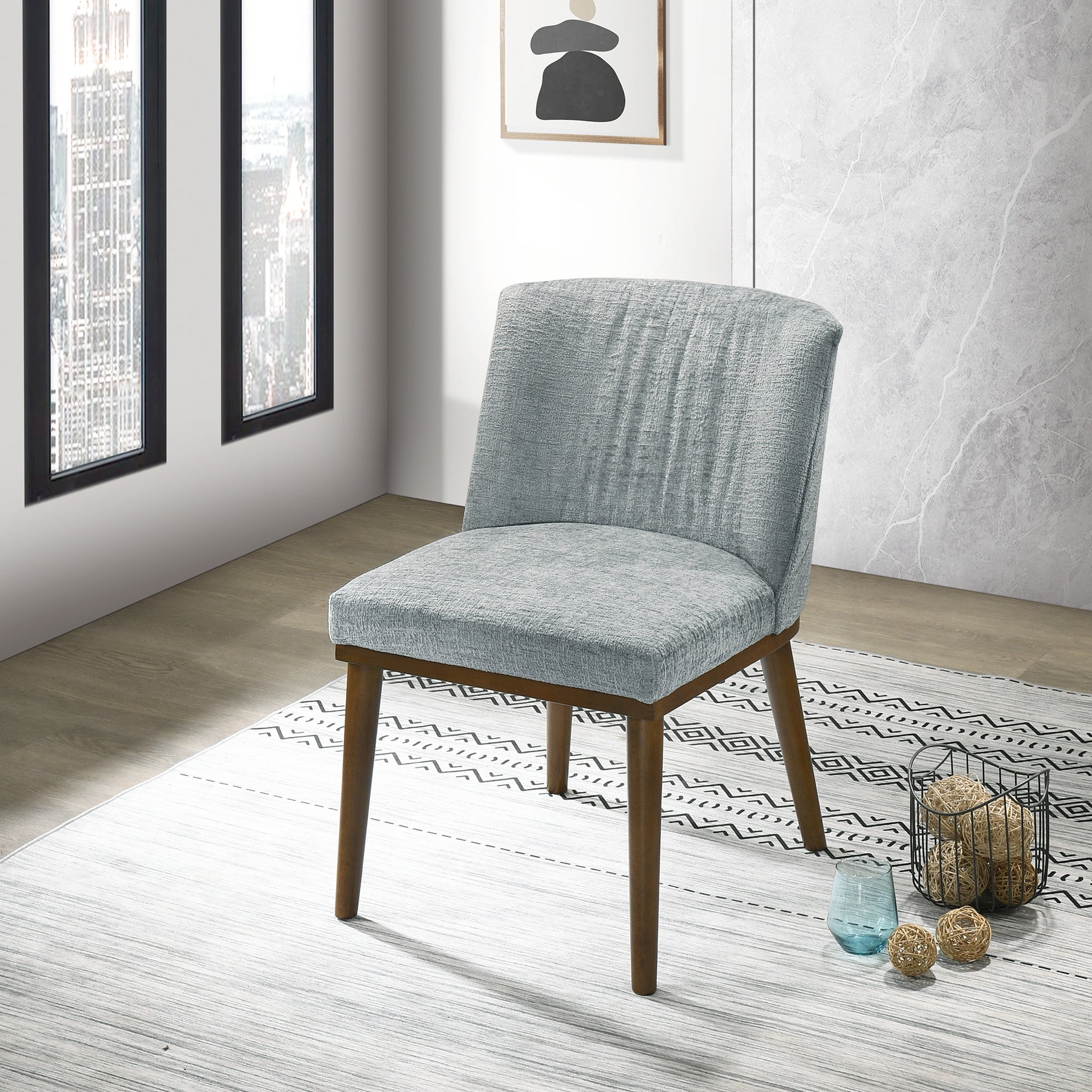 Dalby Grey Fabric Dining Chair Set of 2