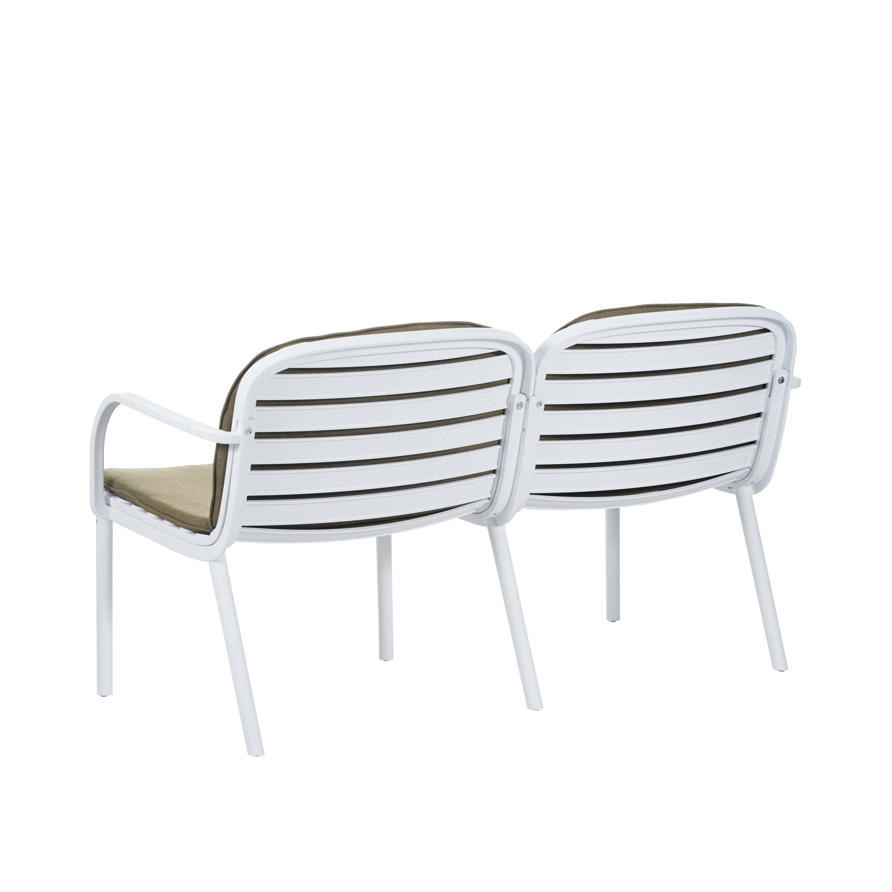 Luna Outdoor Chat Set Cushioned Seating - White