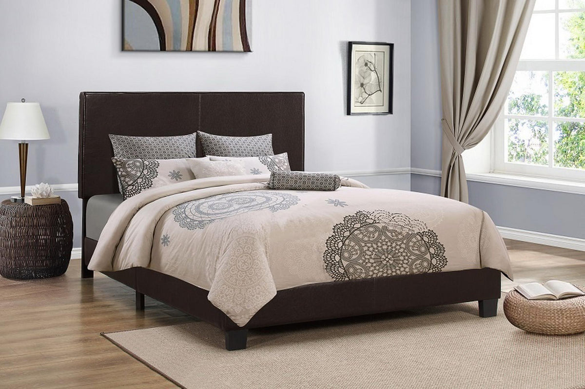 Chocolate Faux Leather Bed (All Sizes)
