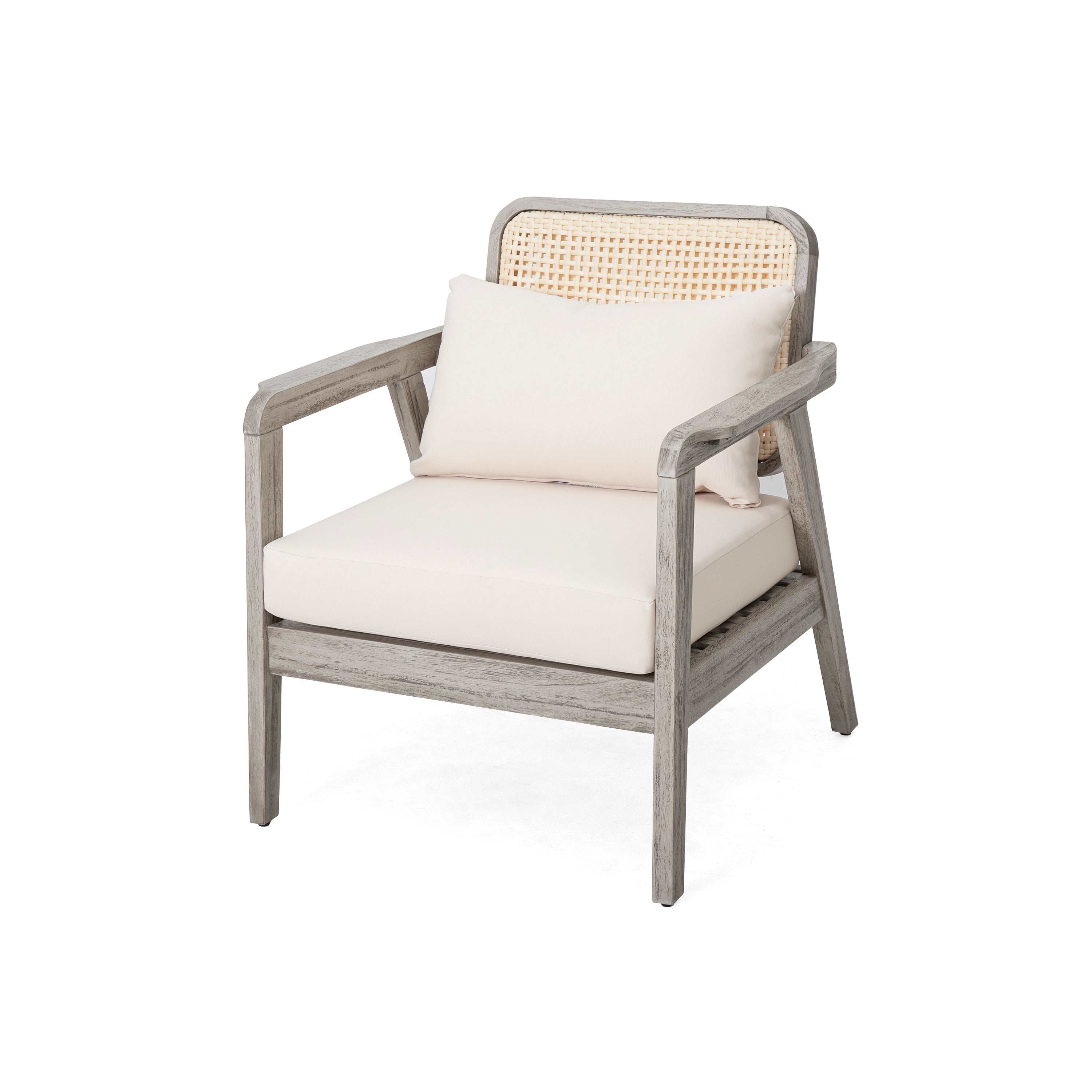 Outdoor Club Chair Cushioned Seating - Light Gray