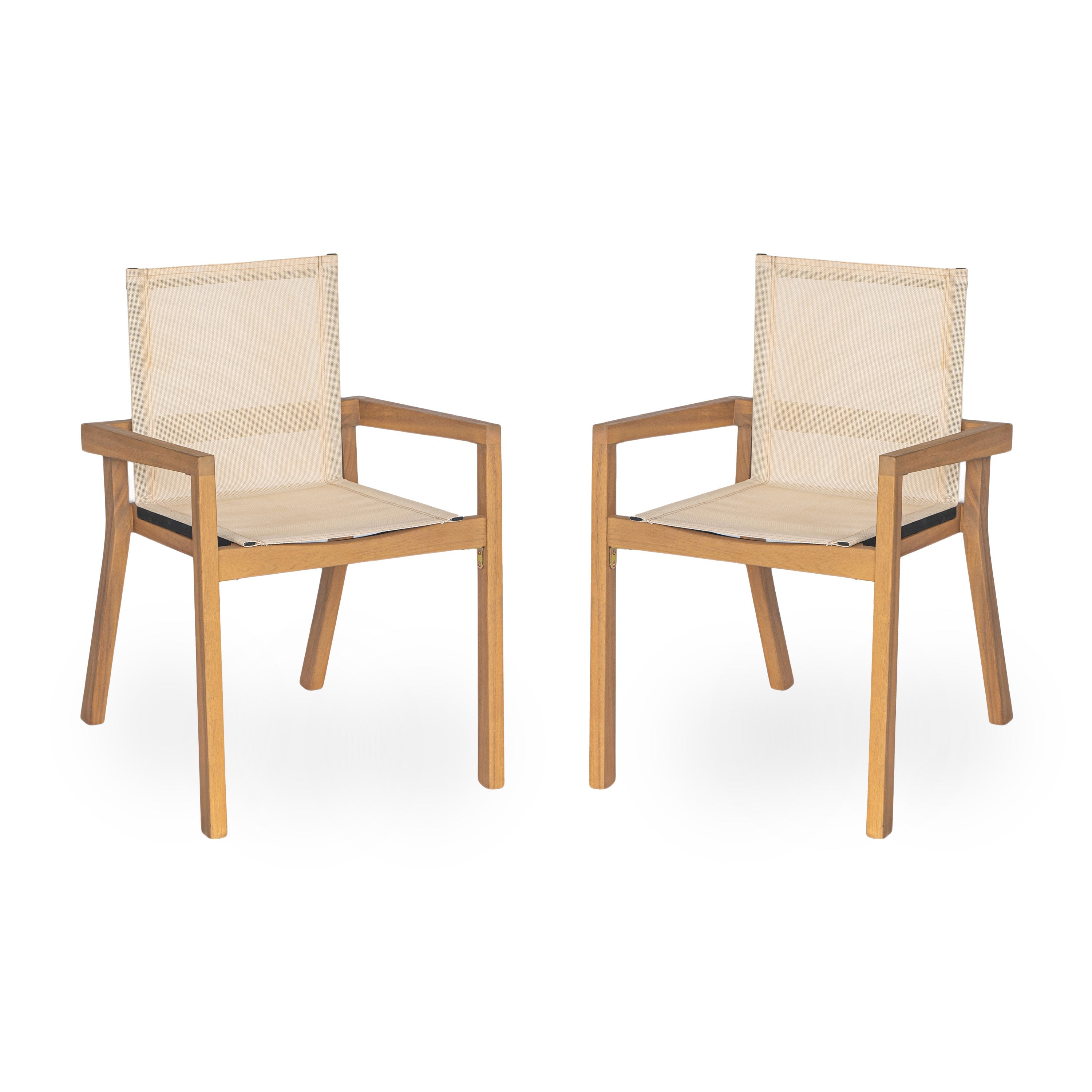 Outdoor Dining Set Acacia Wood - Beige
