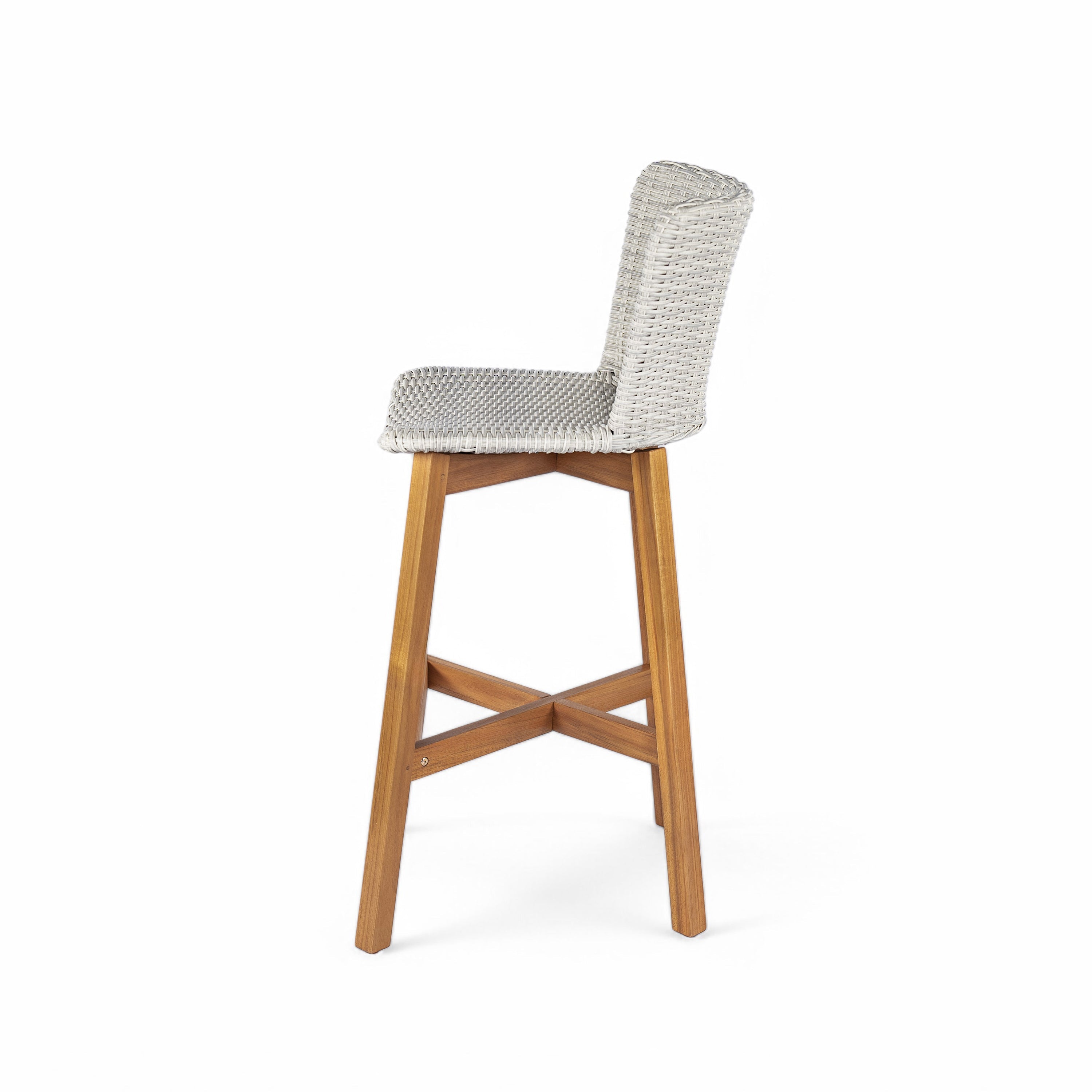 Lymington Outdoor Bar Stool Set Rattan Frame - Light Gray