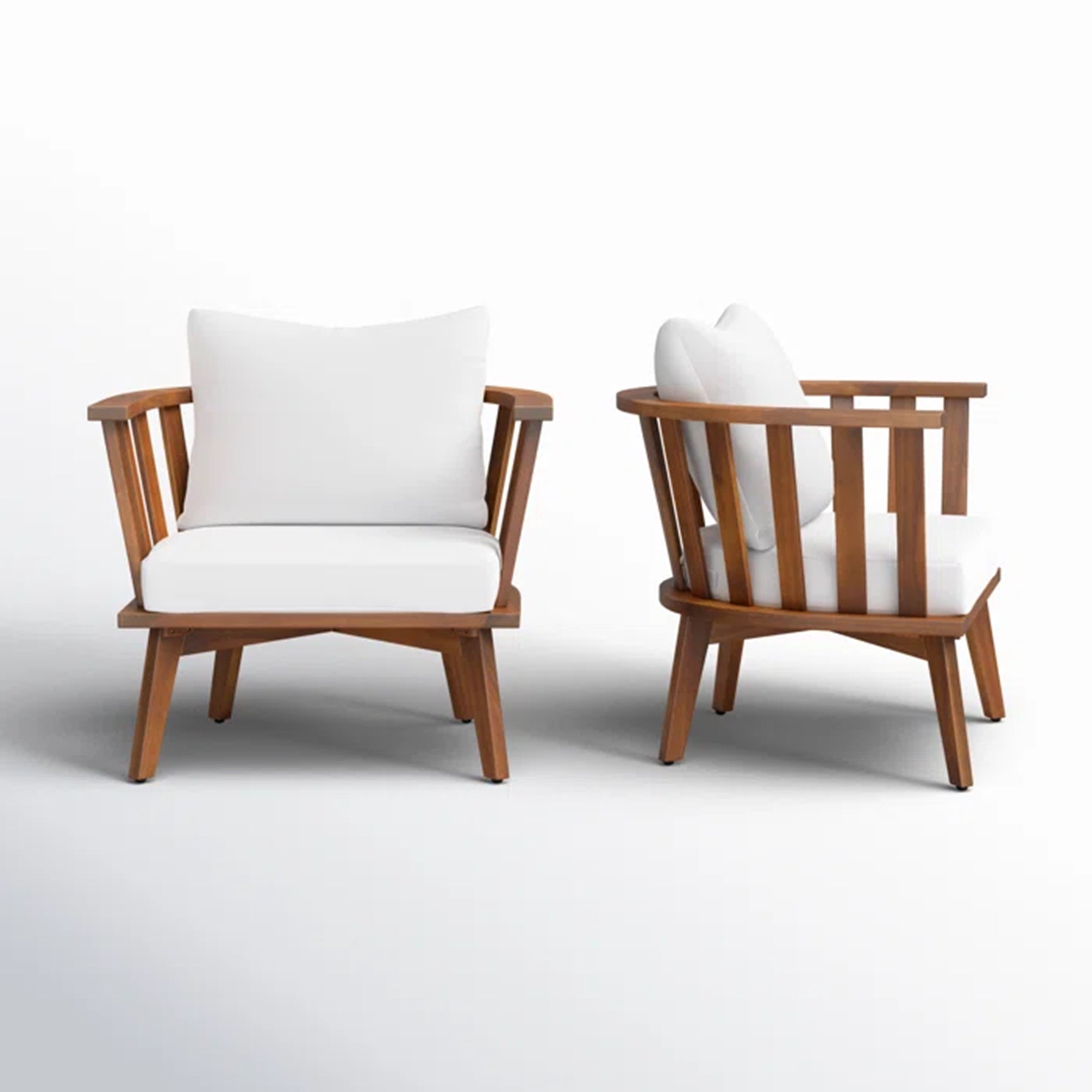 Outdoor Club Chair Cushioned Seating - Teak