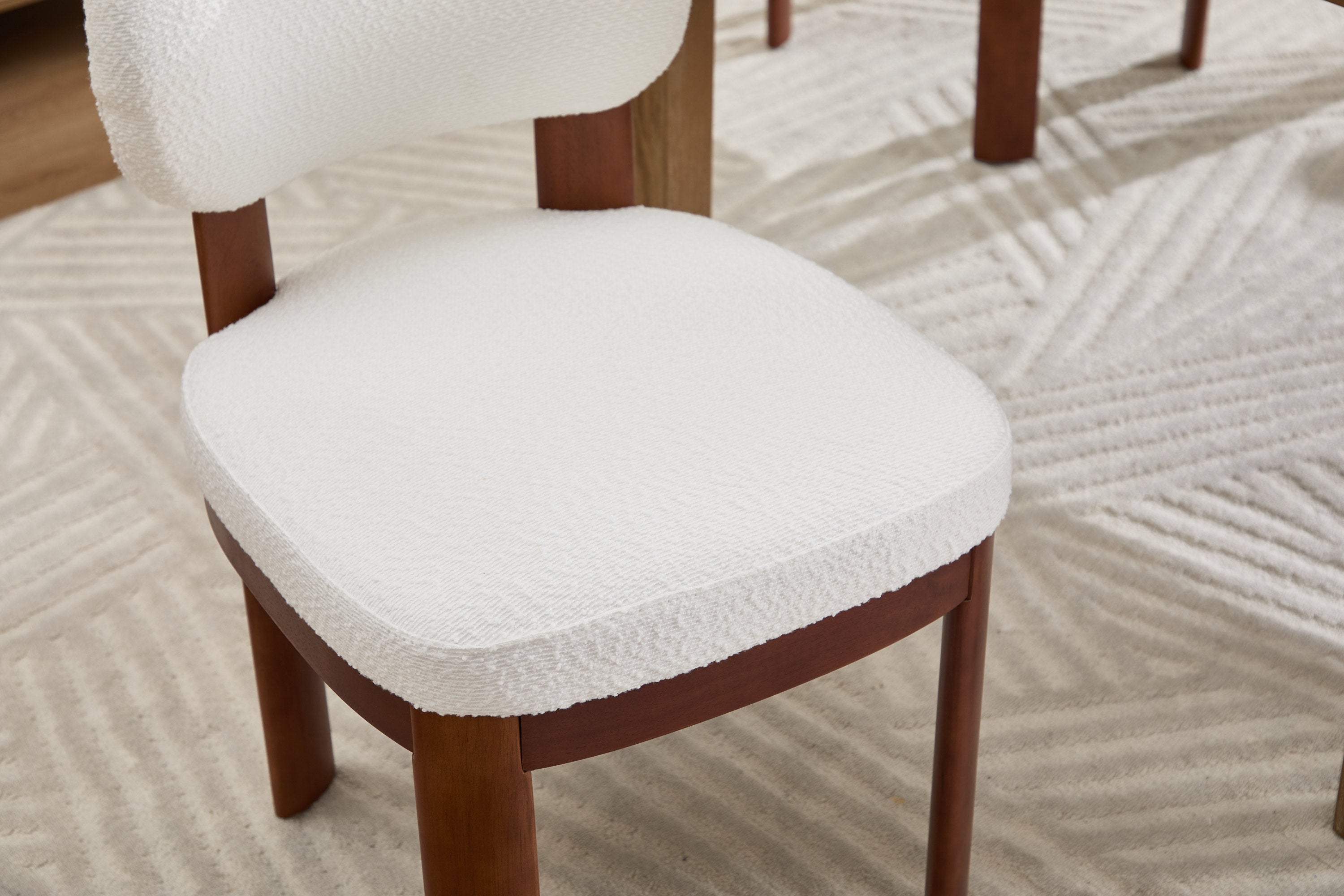 Dothan Modern Farmhouse Dining Chairs with Natural Solid Wood Legs - Set of 2
